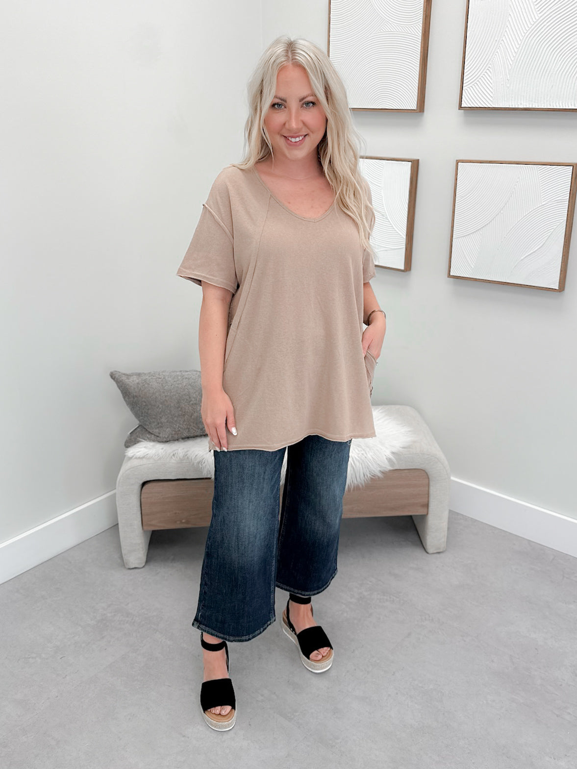 Bristol Tee in Taupe