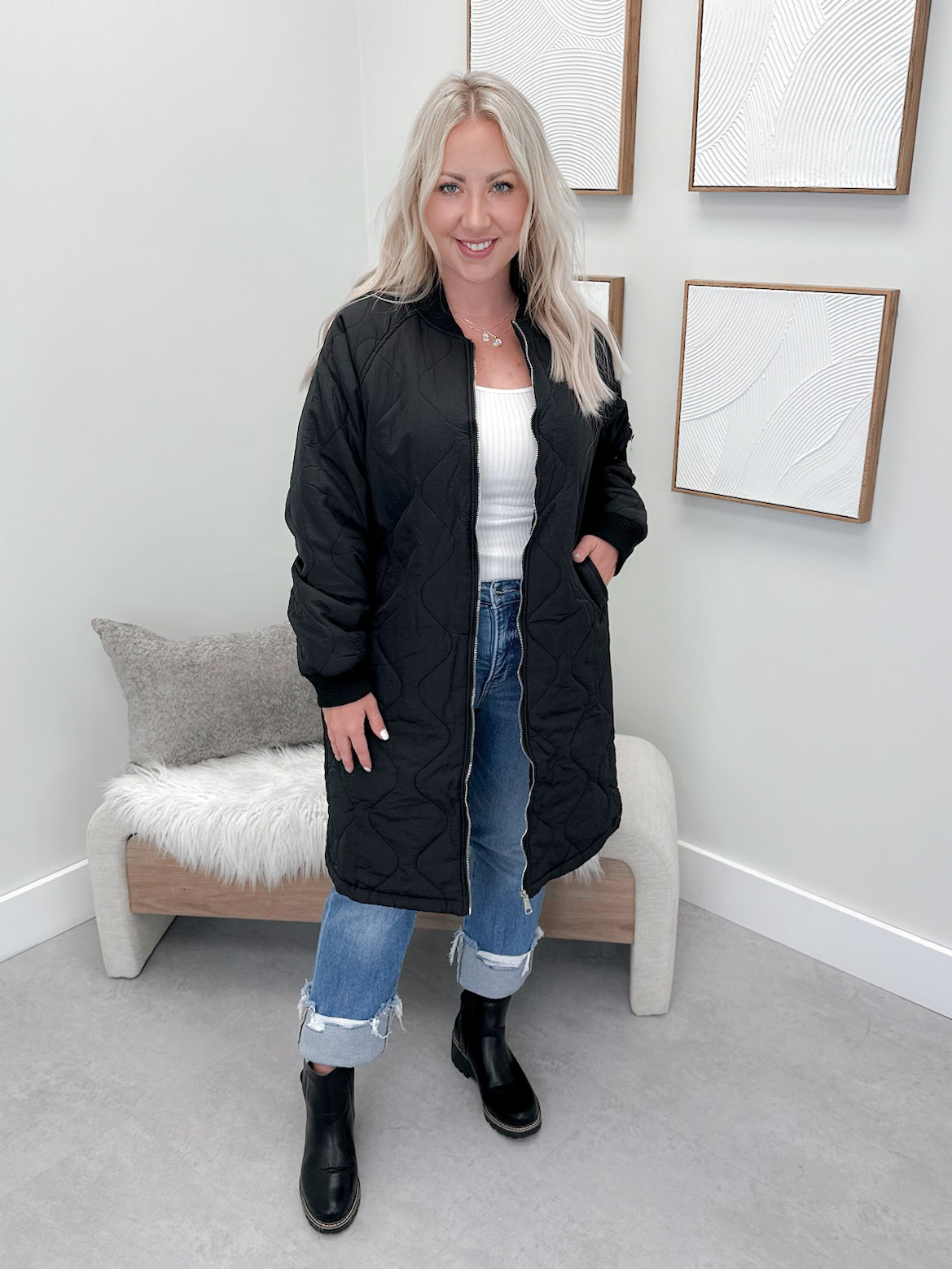 Brave Quilted Jacket in Black