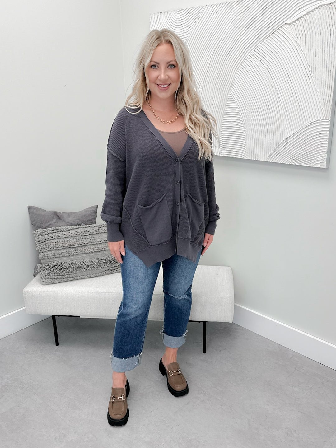 Merna Cardigan in Slate