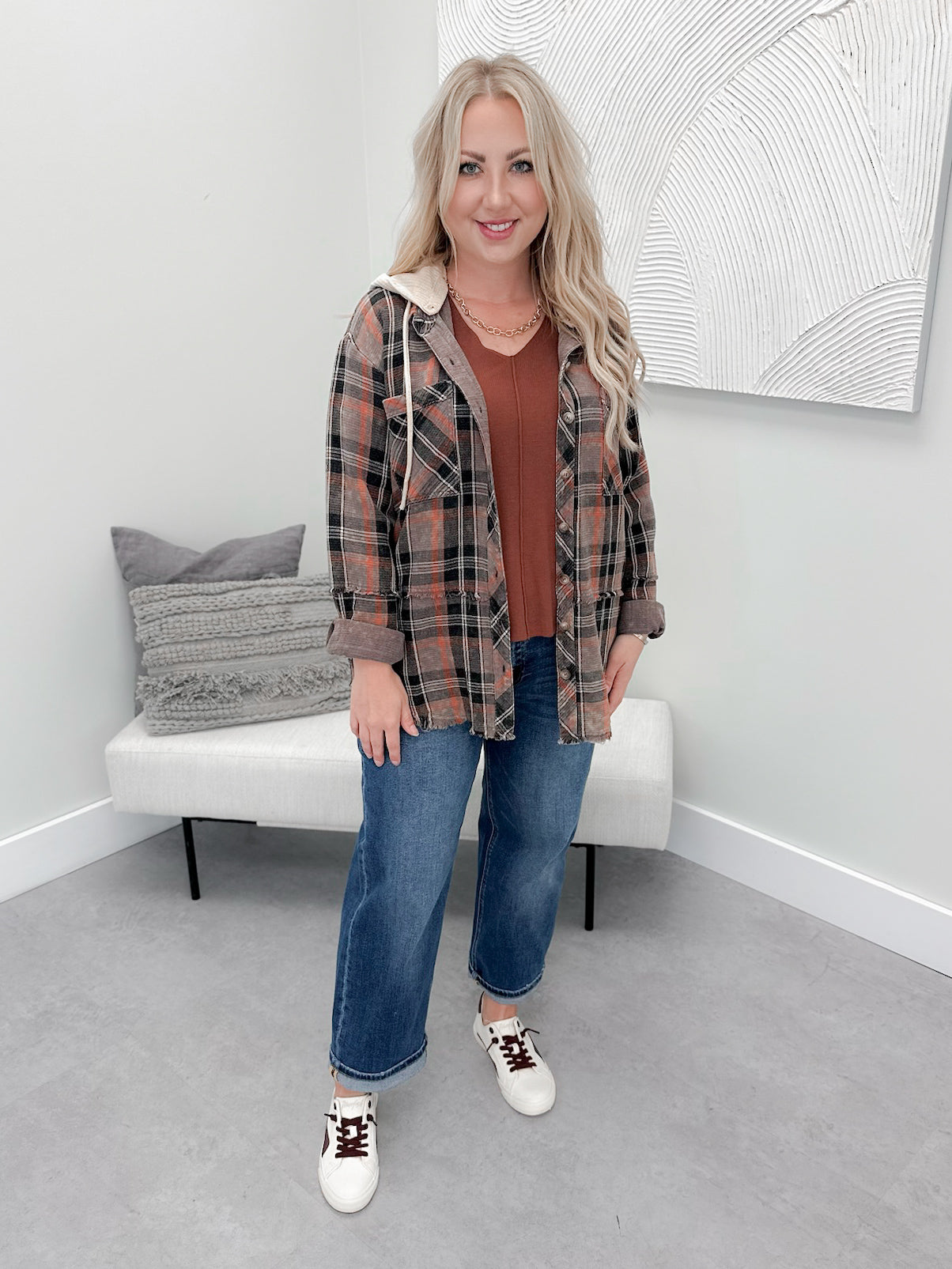 Ravenna Button Up Top in Slate