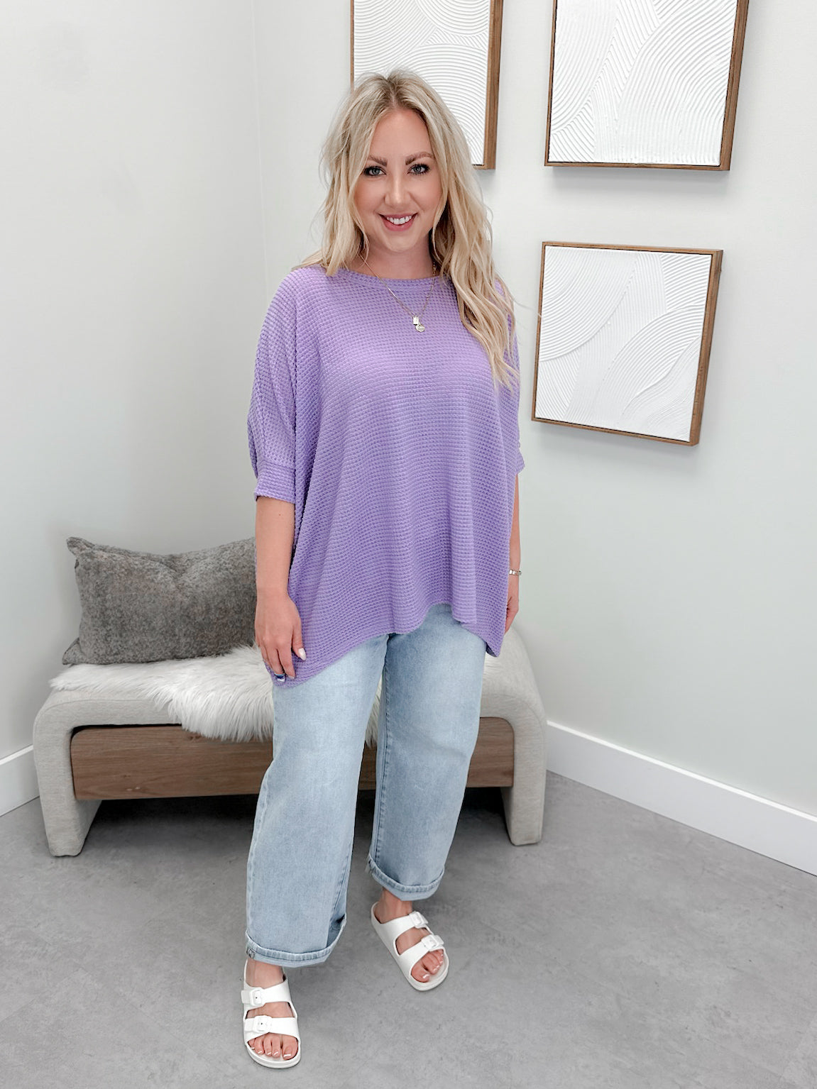 Sante Waffle Top in Orchid