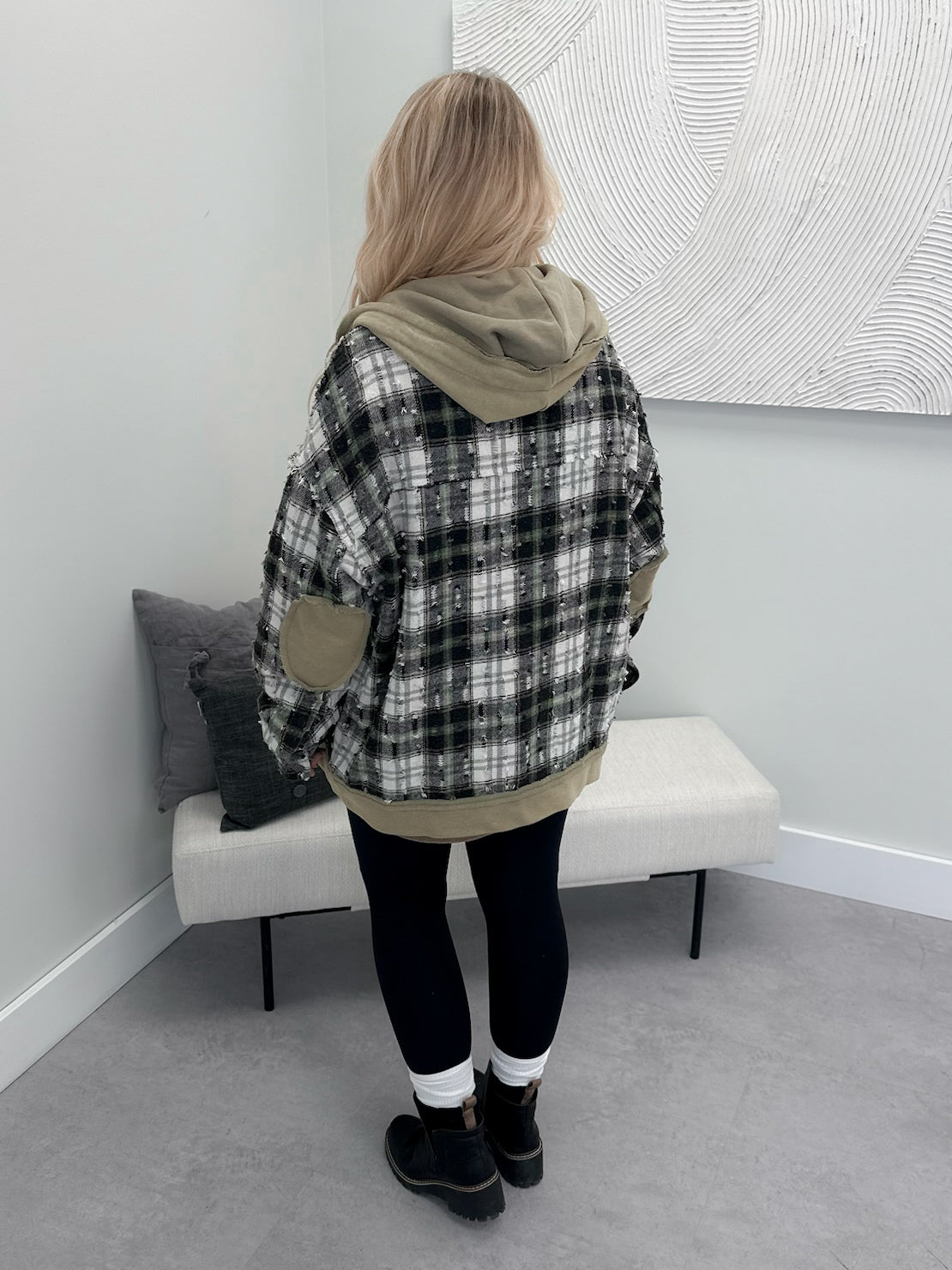 Patched Plaid Shacket by Pol