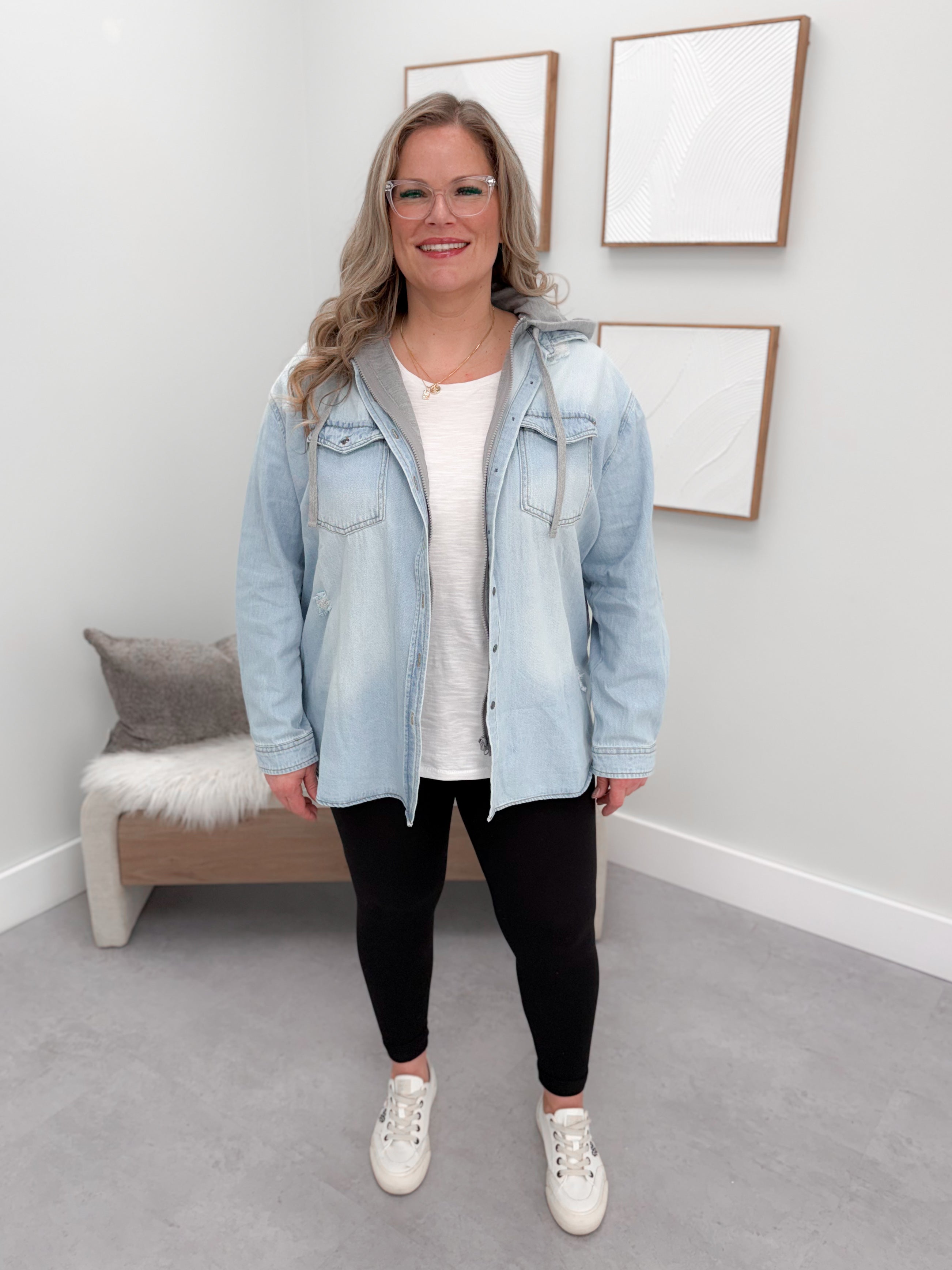 Allegra Denim Shacket in Light Wash