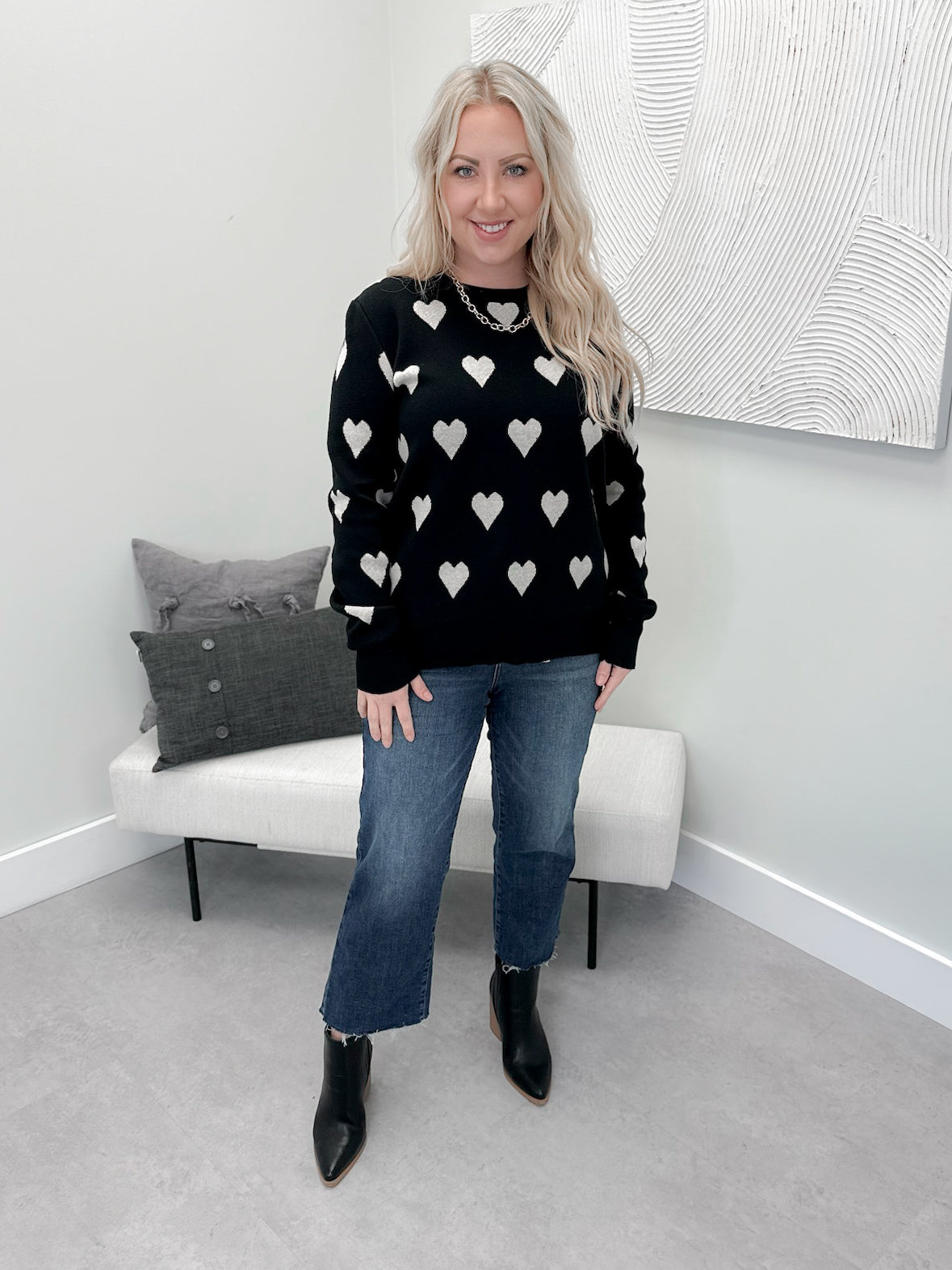 Love You, Mean It Sweater in Black by Ampersand Avenue