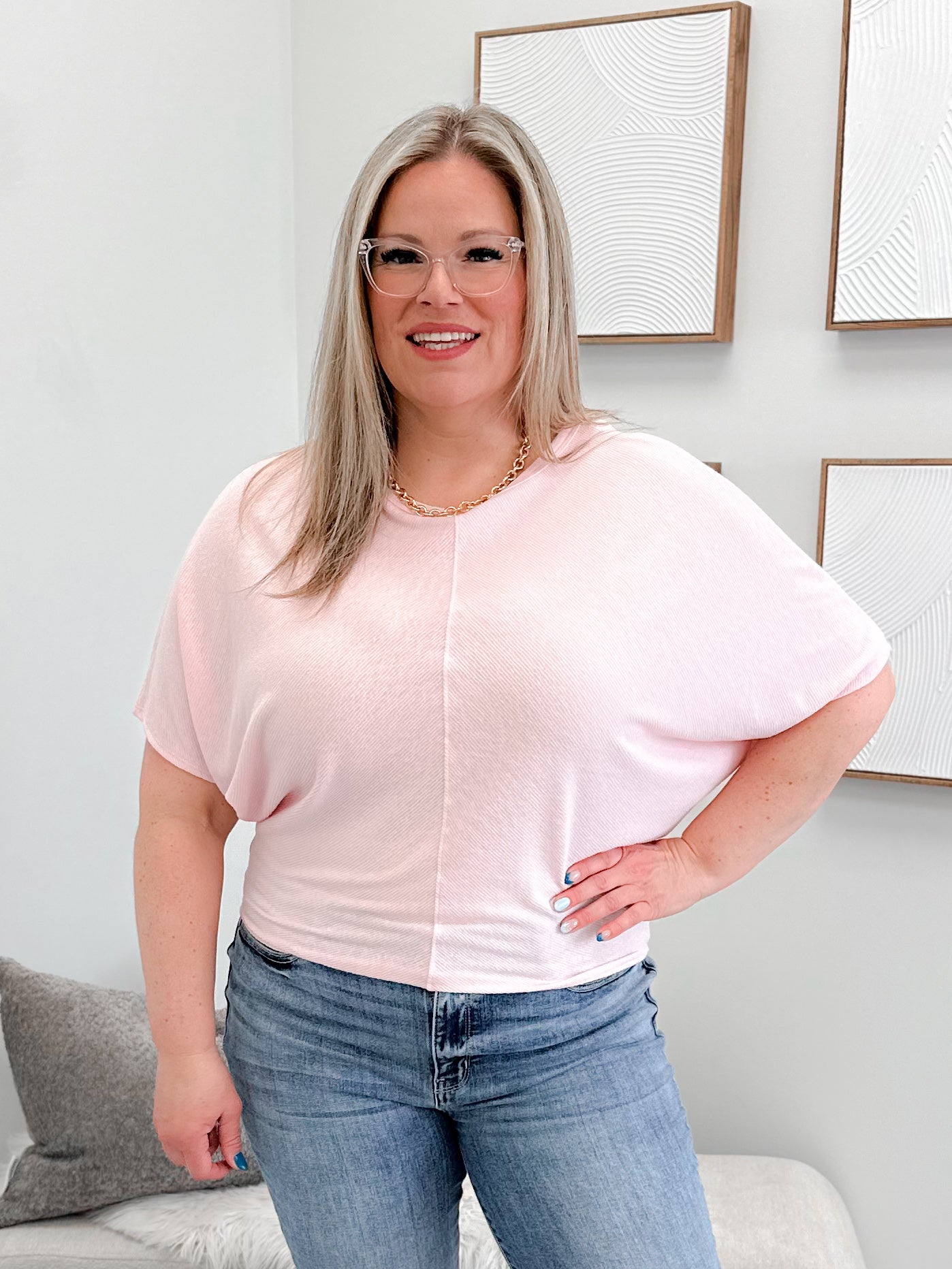 Mimi Cocoon Top in Pink