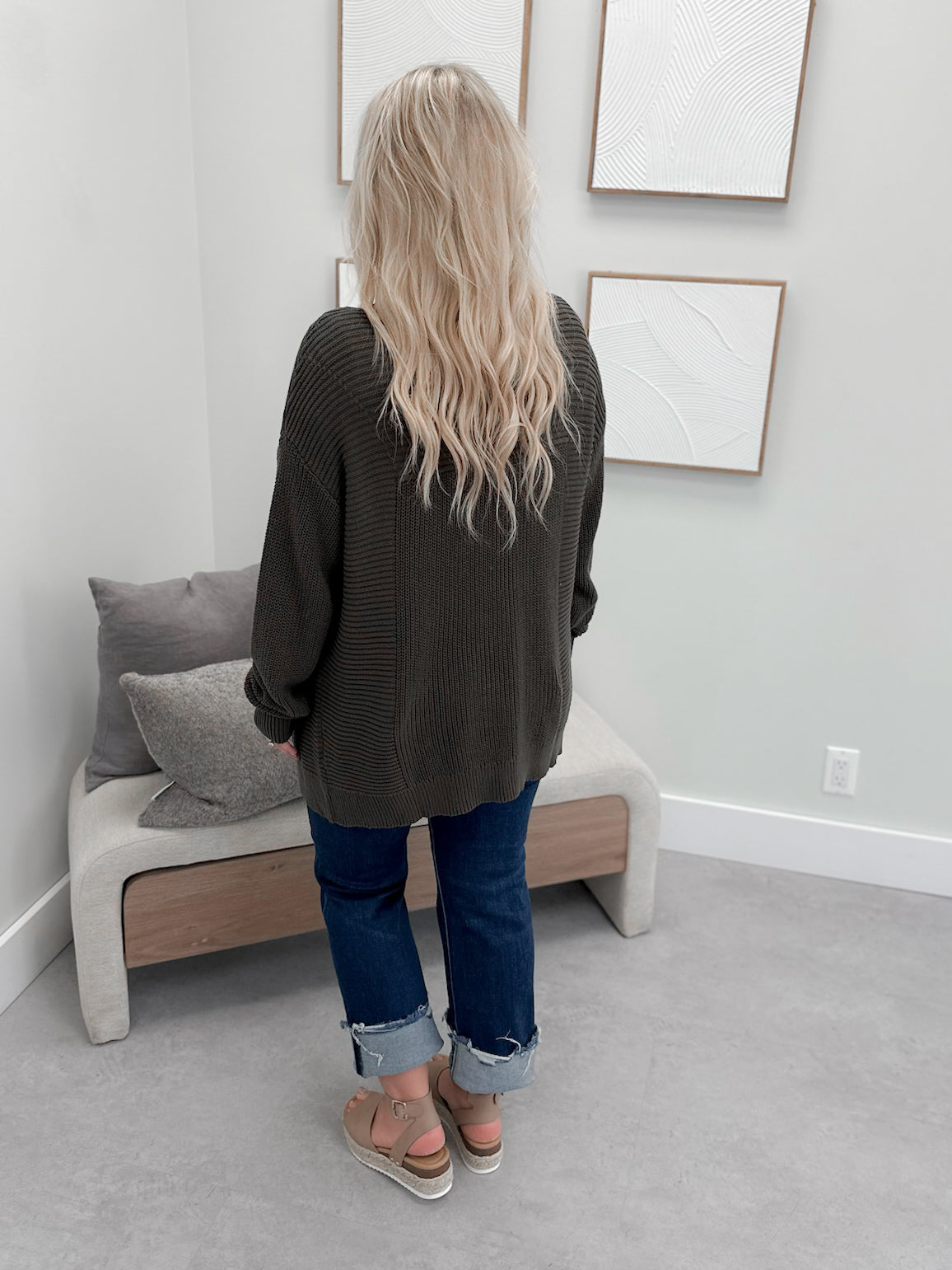 Mia Cardigan in Olive