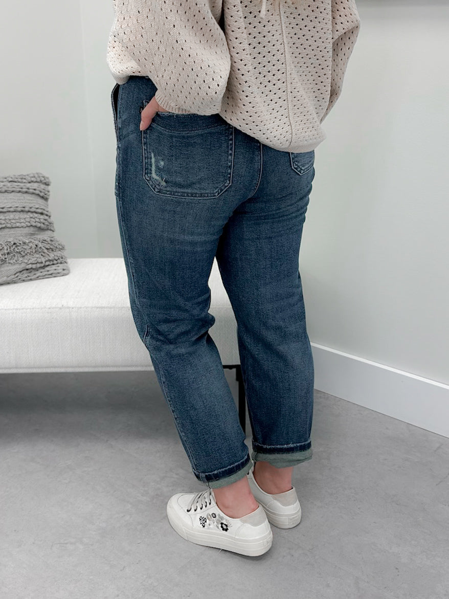 Drawstring Jogger Jeans in Dark Wash by Judy Blue