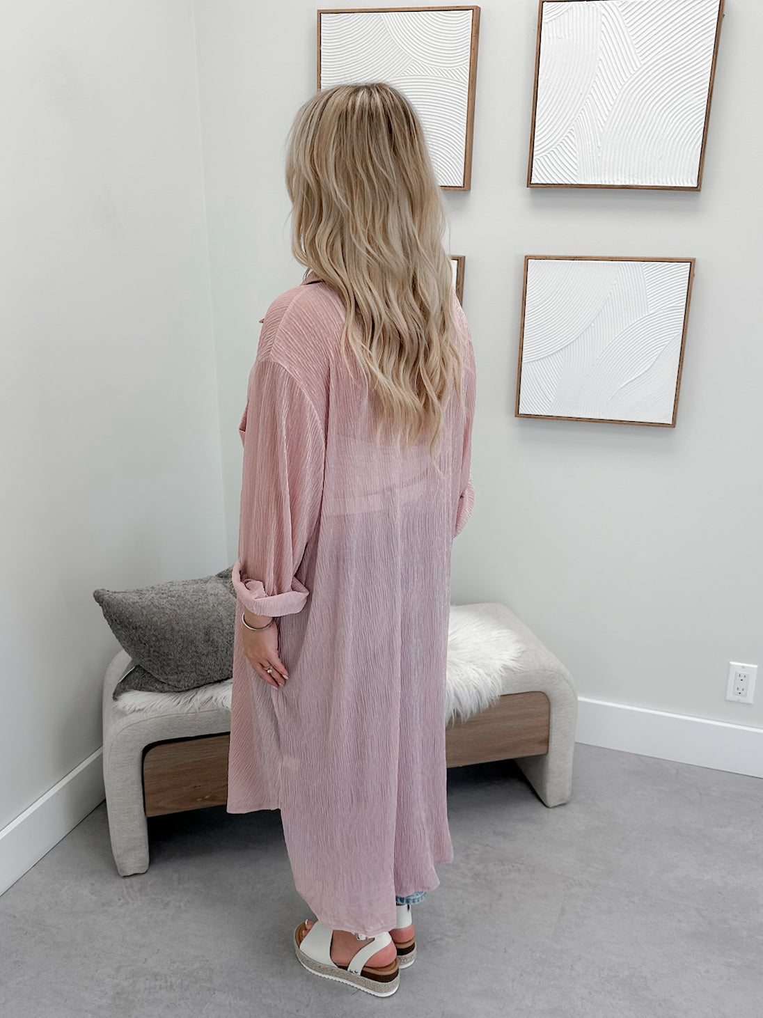 Zada Sheer Cardigan in Rose