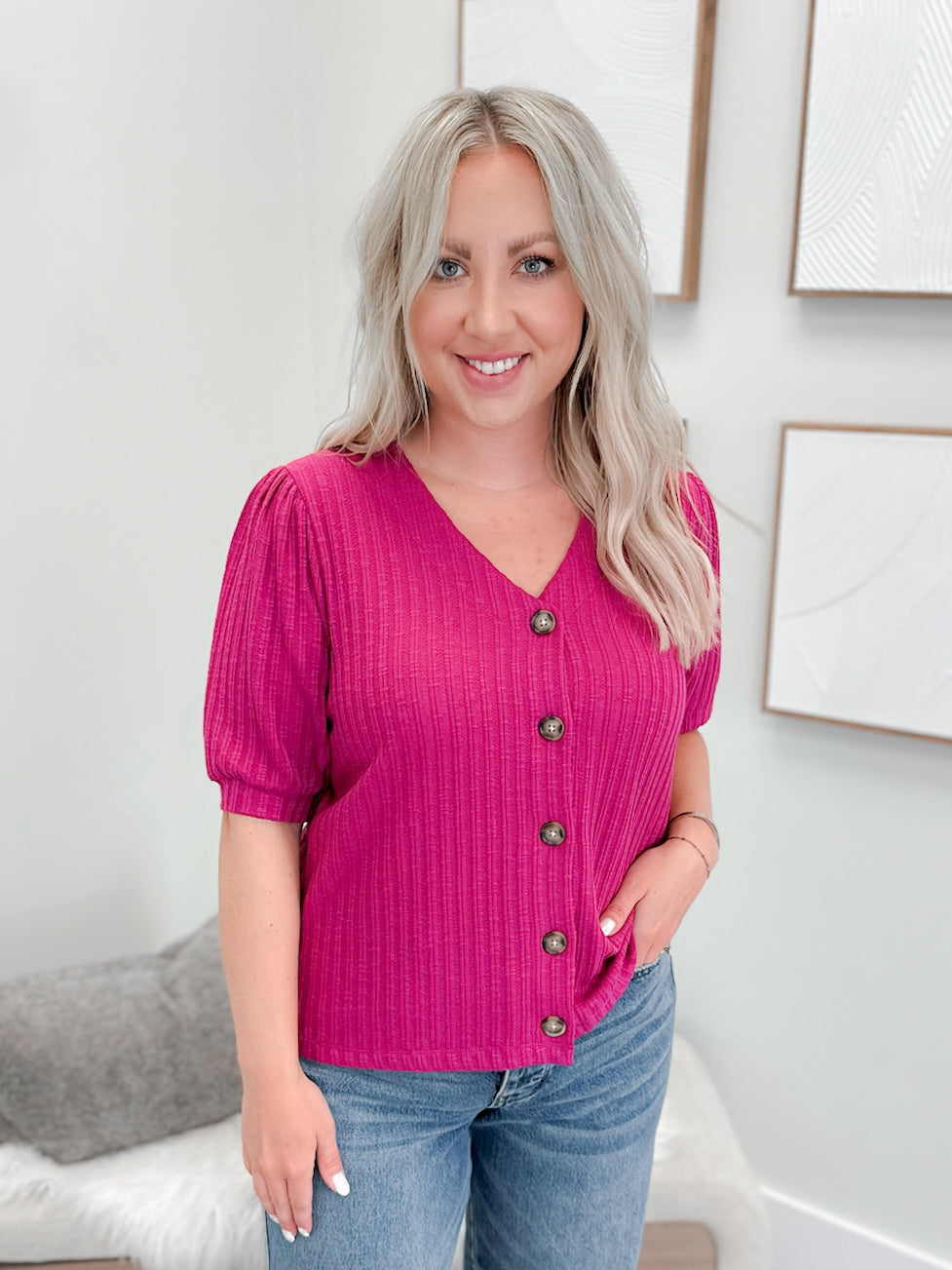 Jordan Top in Berry