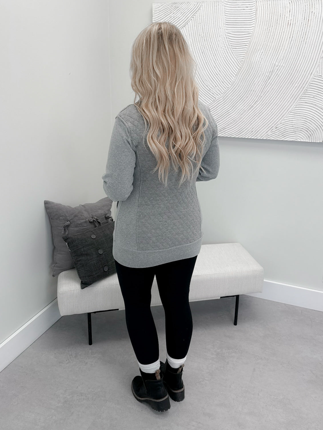 Quilted HalfZip in Charcoal by Ampersand Avenue