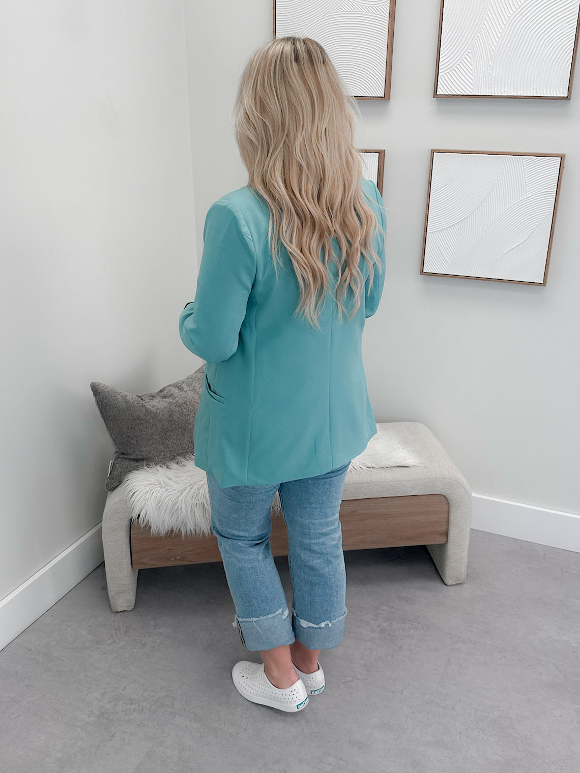 Yours Truly Blazer in Teal