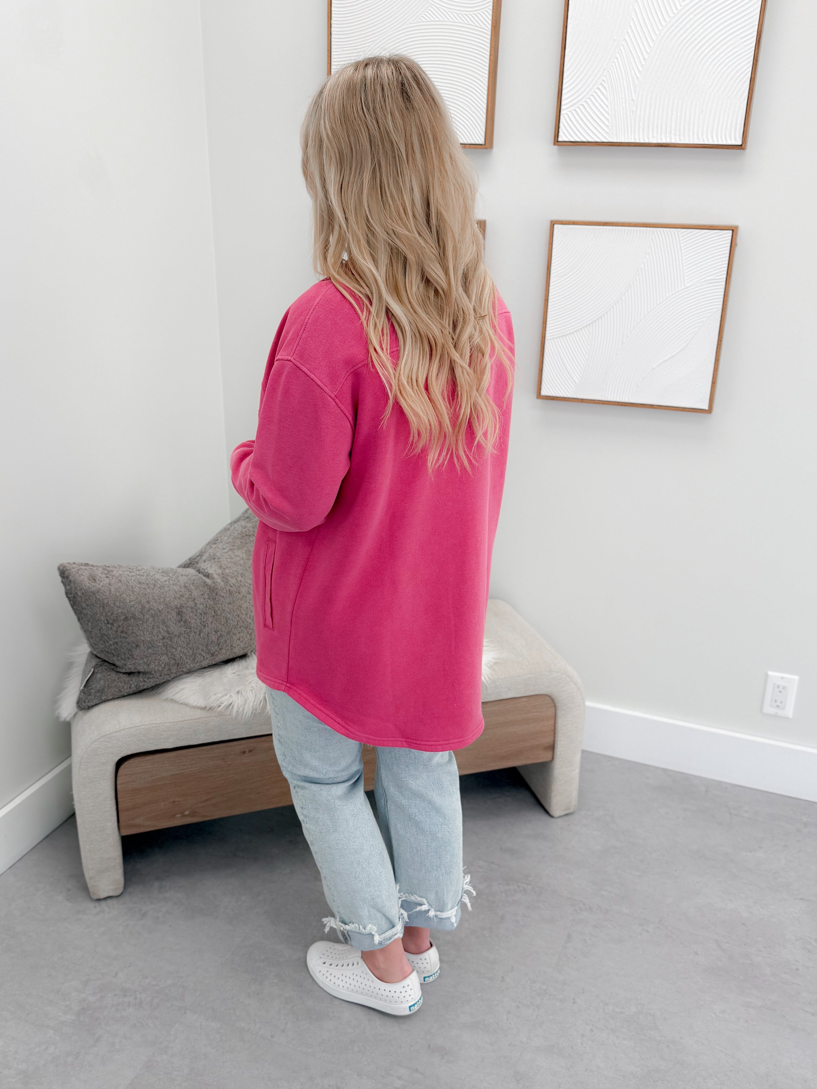 Daybreak Shacket in Raspberry