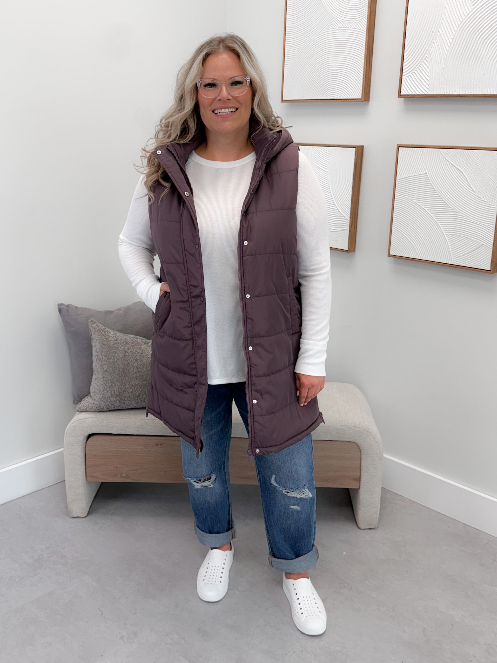 609 Vest in Plum by Twenty Nine The Label