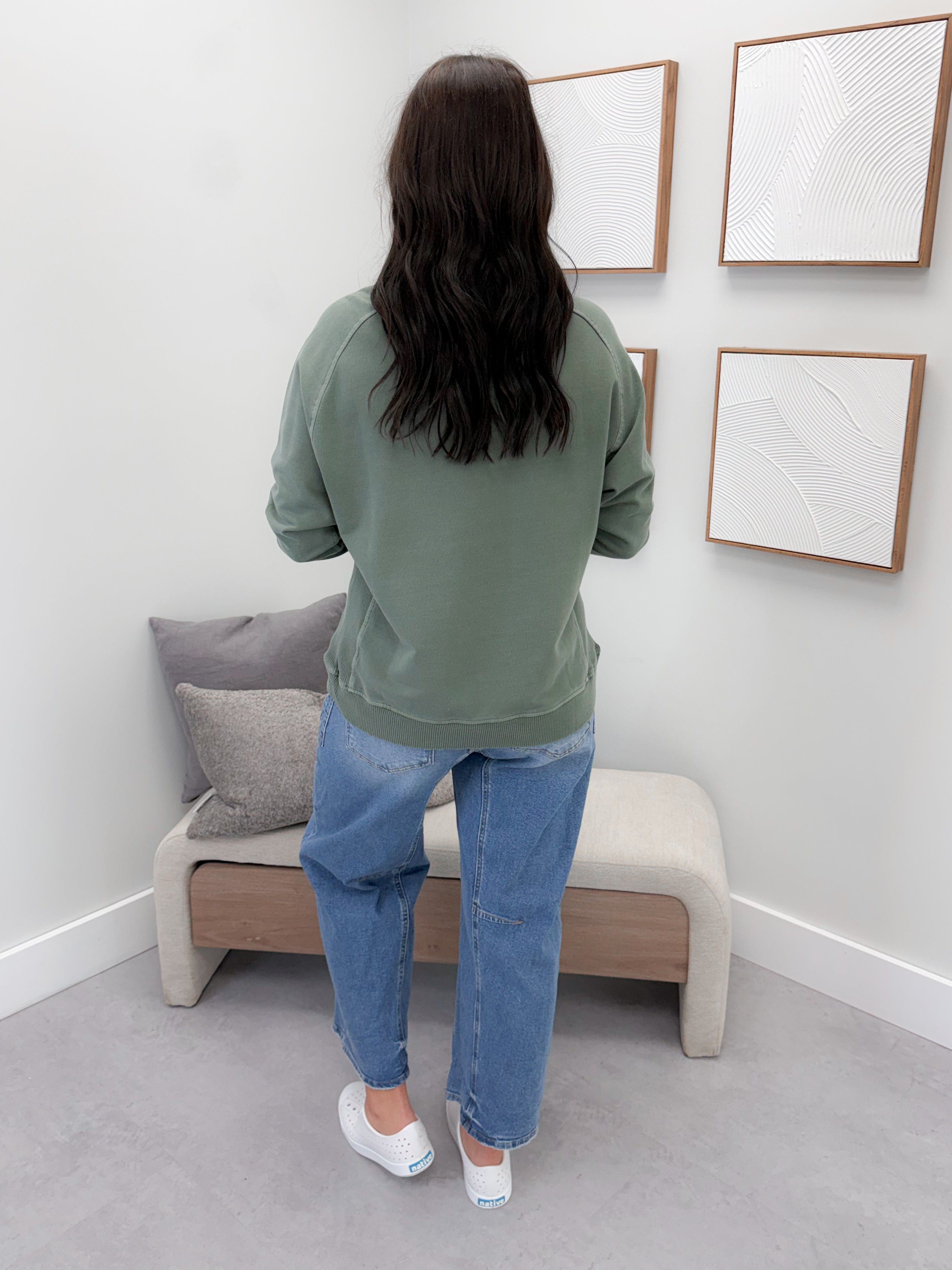 Keep It Simple Pullover in Olive