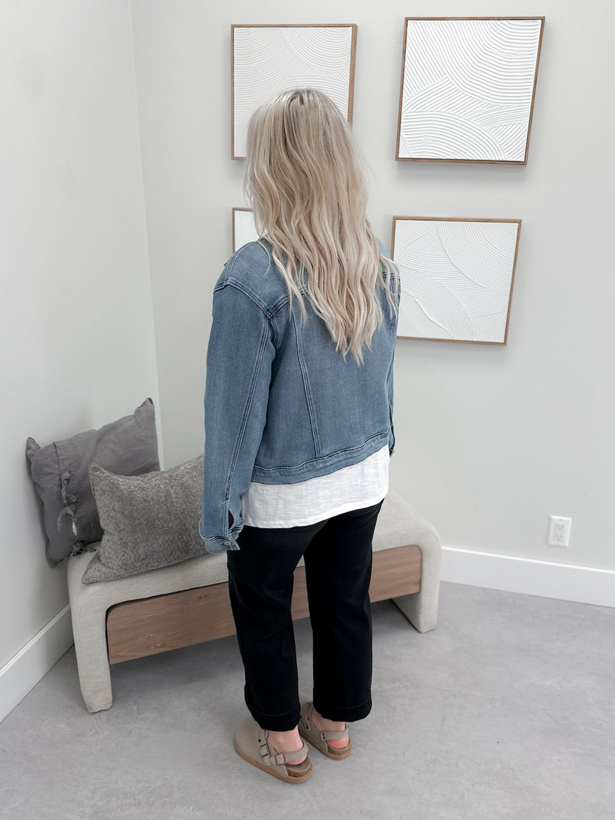 Cicly Trucker Jacket in Medium Blue by Judy Blue