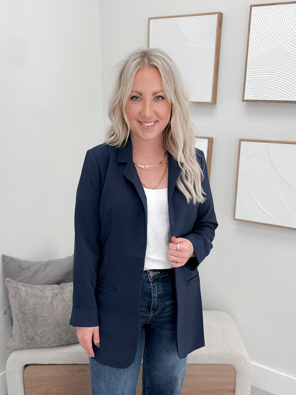 Leigh Blazer in Navy