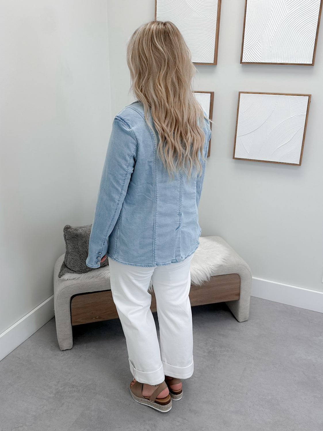 Arlo Denim Blazer in Light Wash