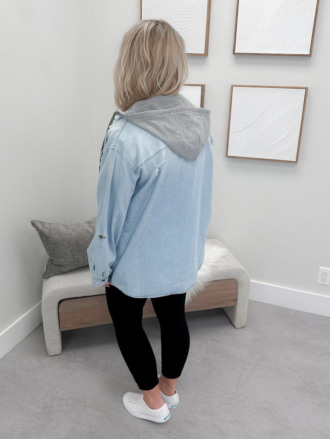 Allegra Denim Shacket in Light Wash