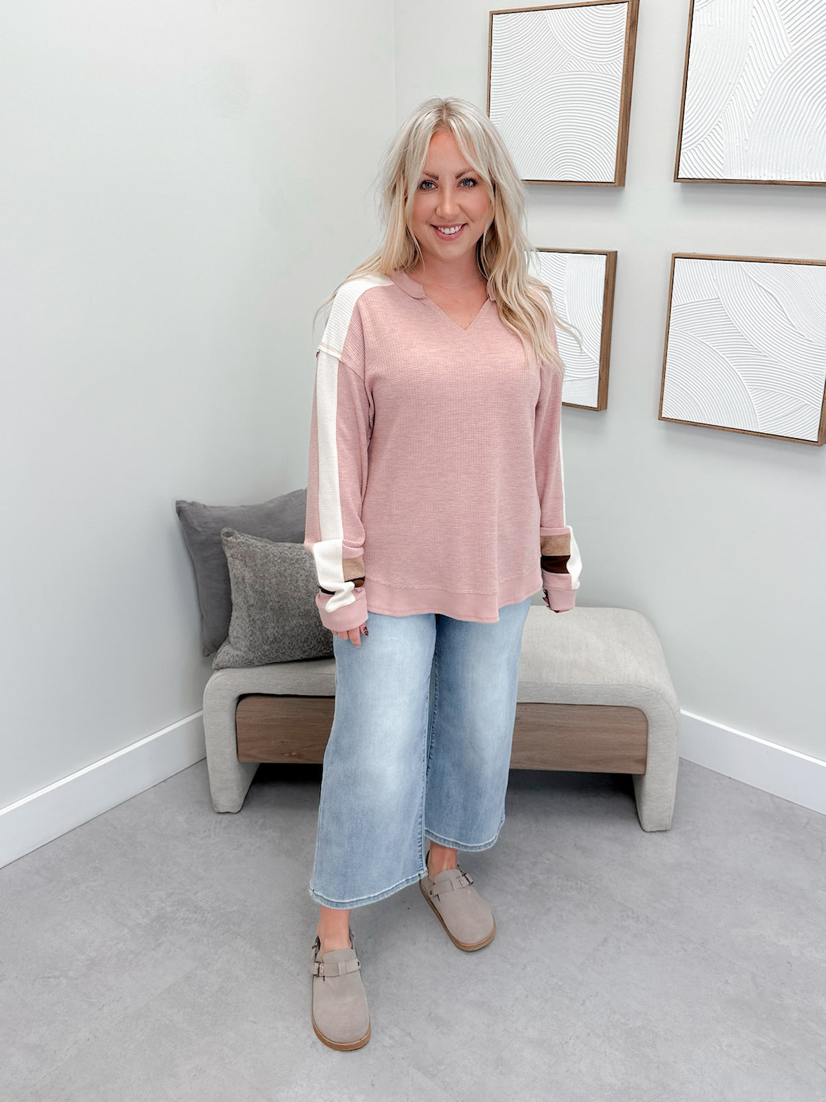Escape Waffle Knit in Blush
