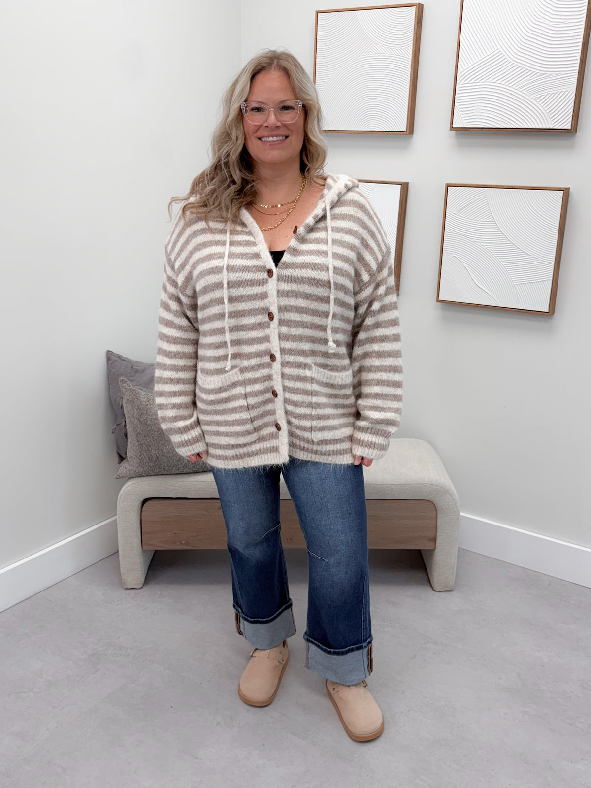 Gavon Cardigan in Almond by Pol