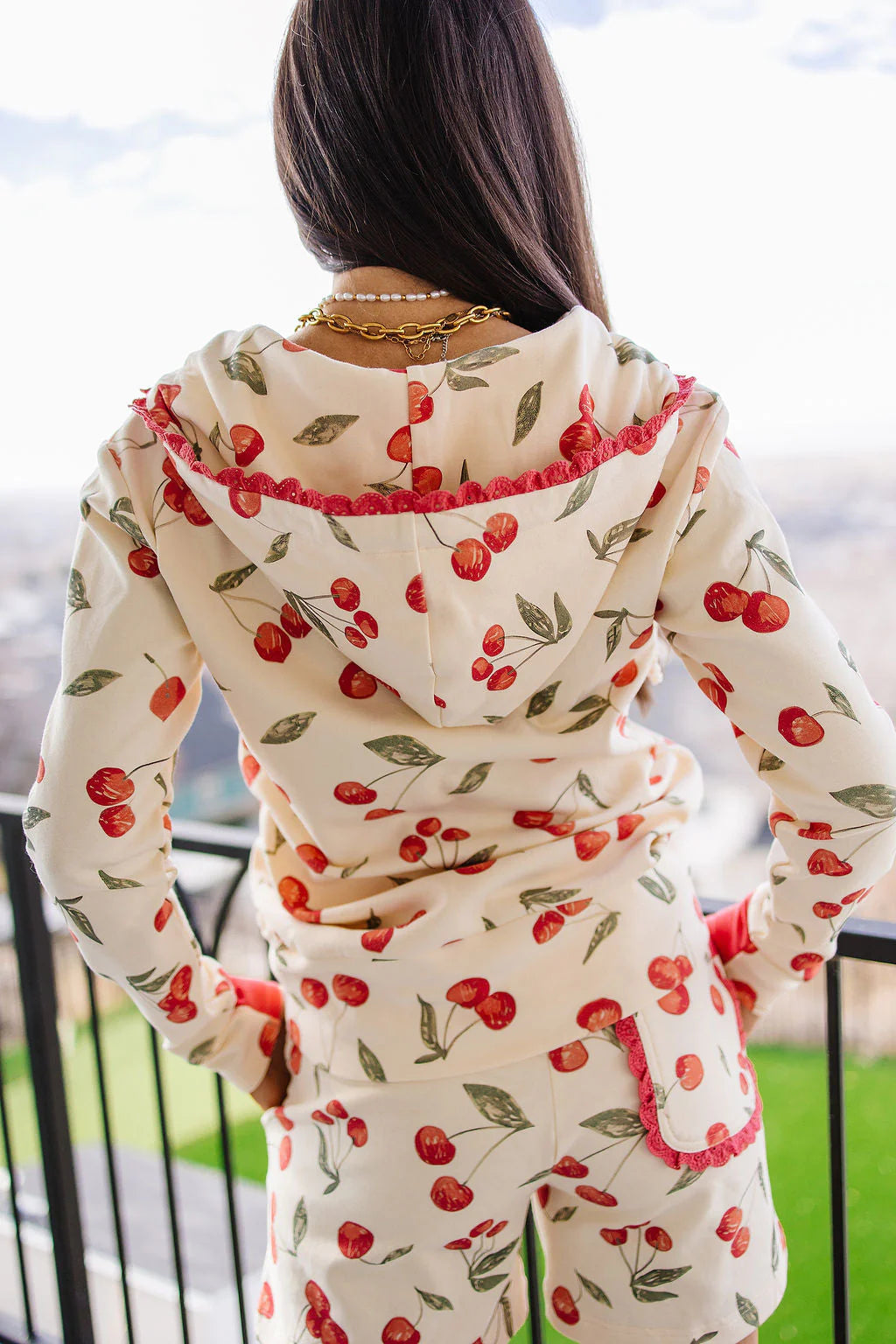Halfzip Sweatshirt in Cherry On Top by Ampersand Avenue