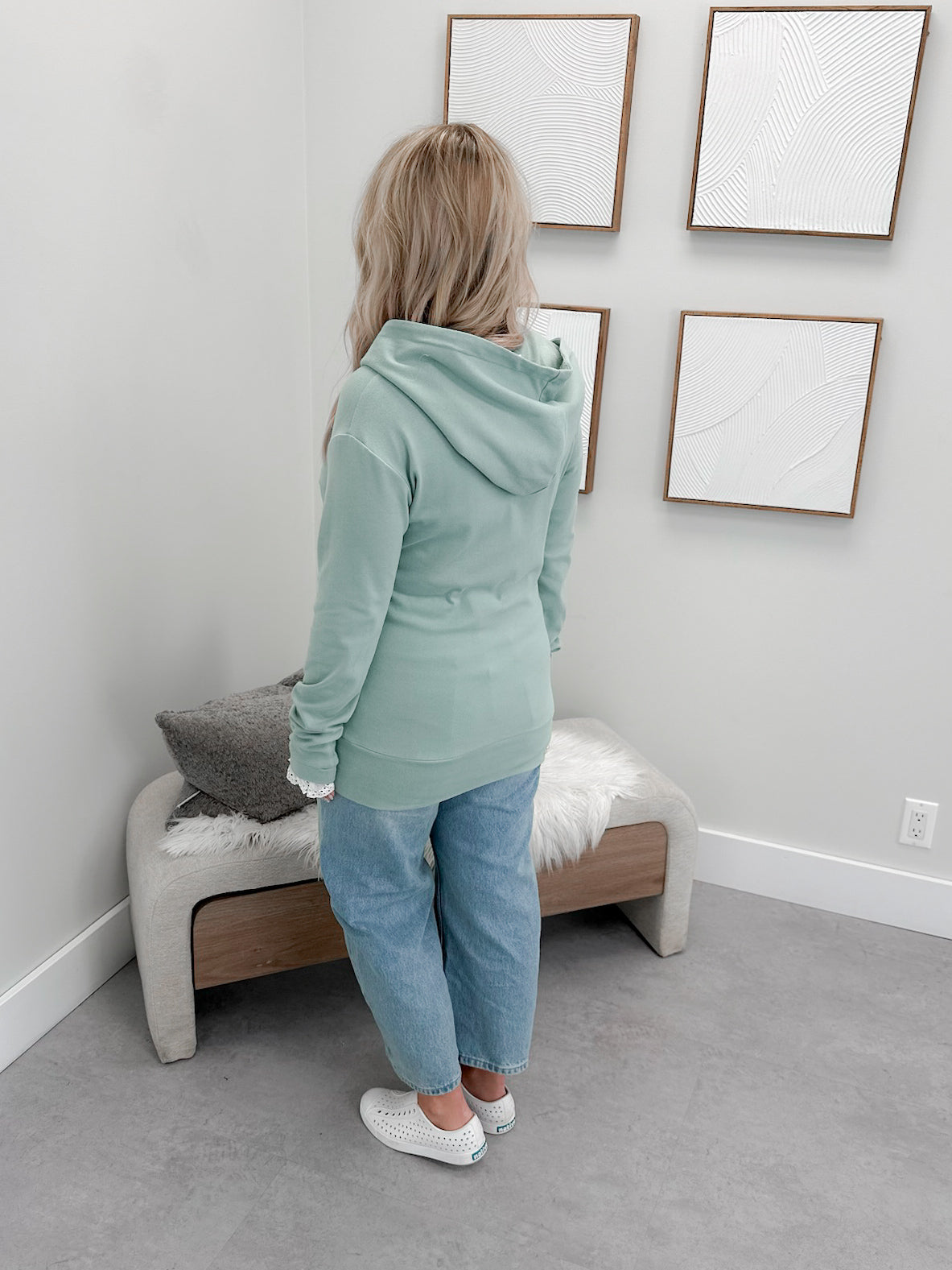 Henley Hoodie in Sea Breeze Lace by Ampersand Avenue