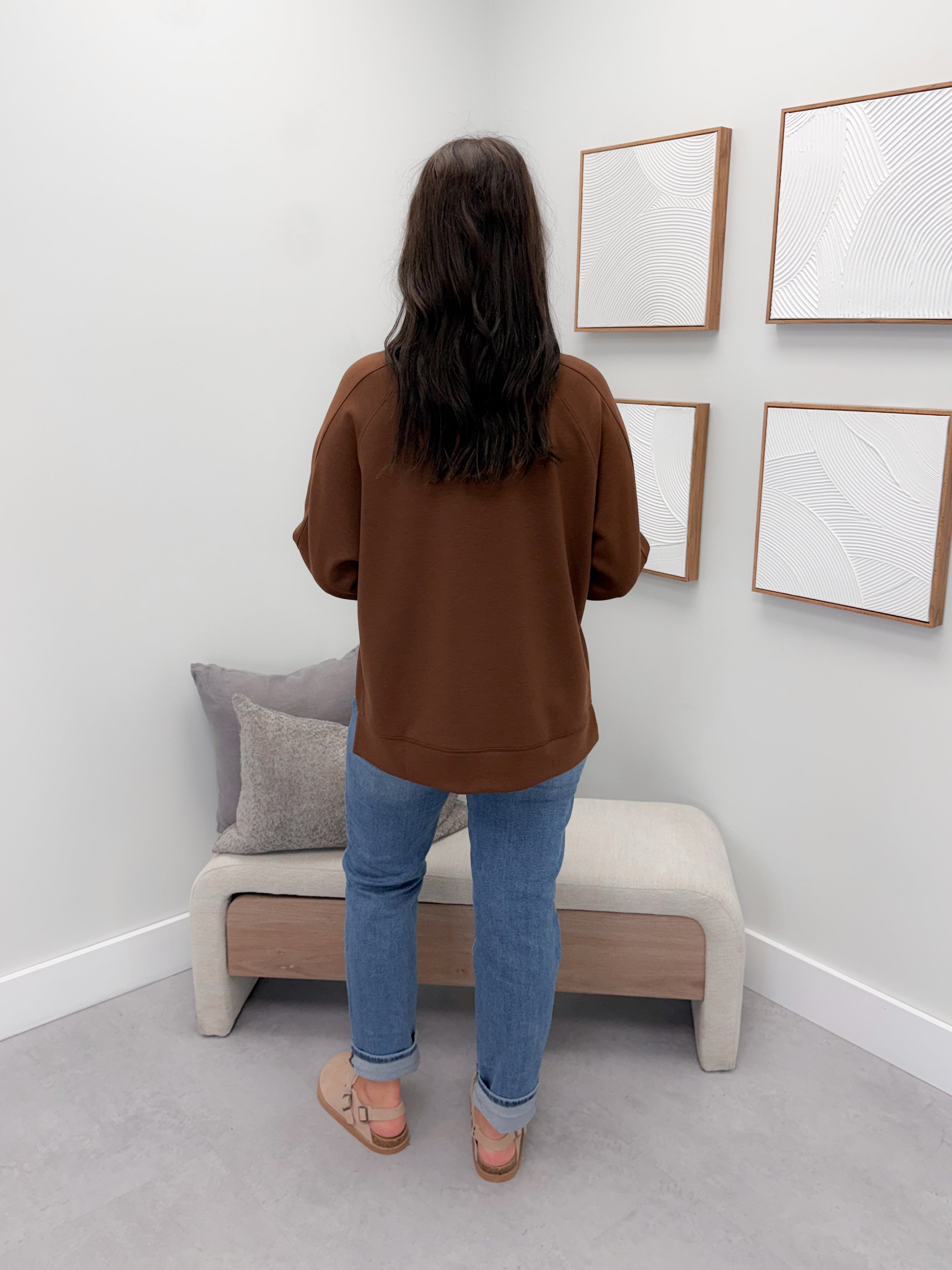 Willow Scuba Pullover in Brown