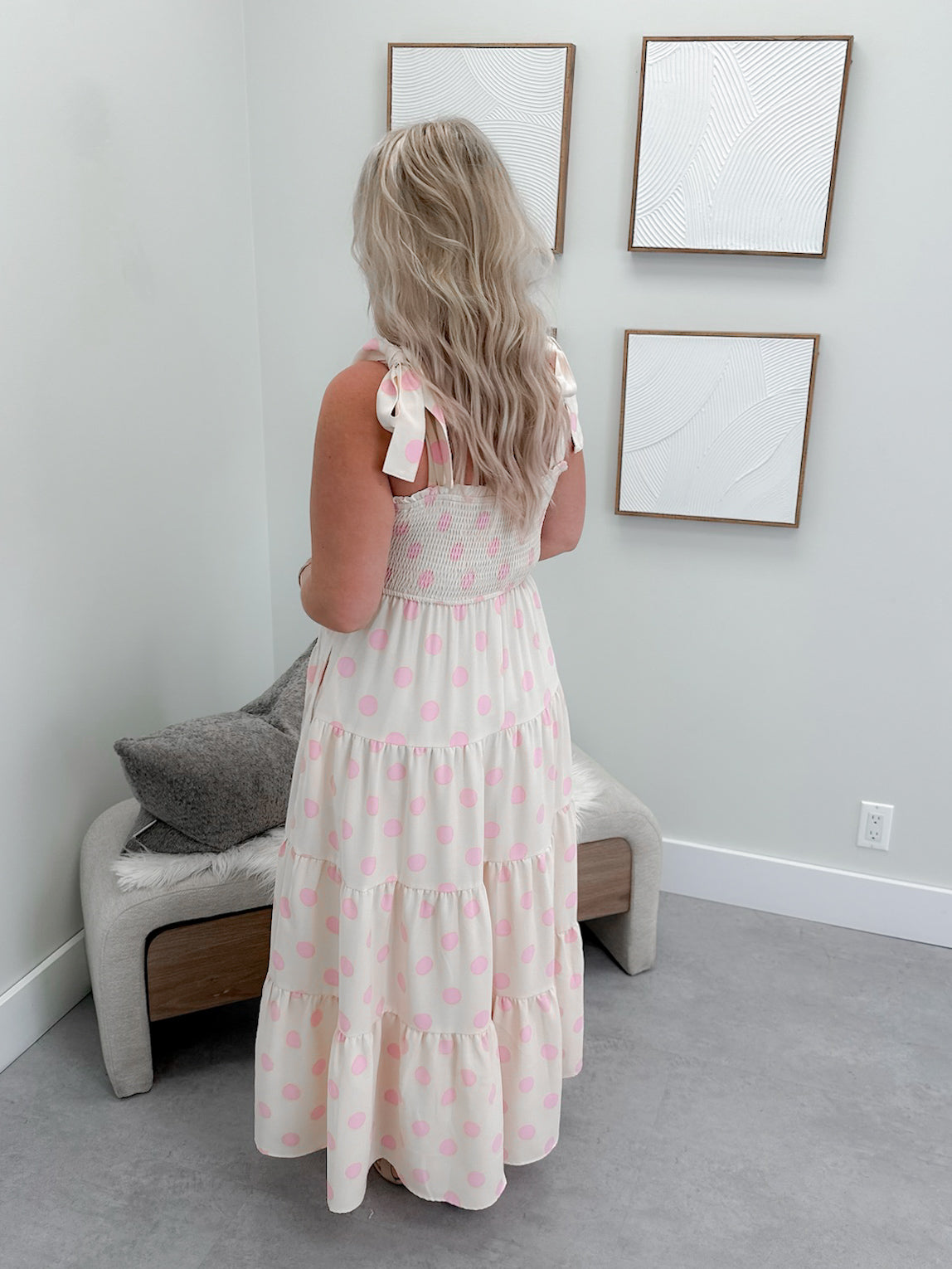 Palmer Polka Dot Dress in Pink