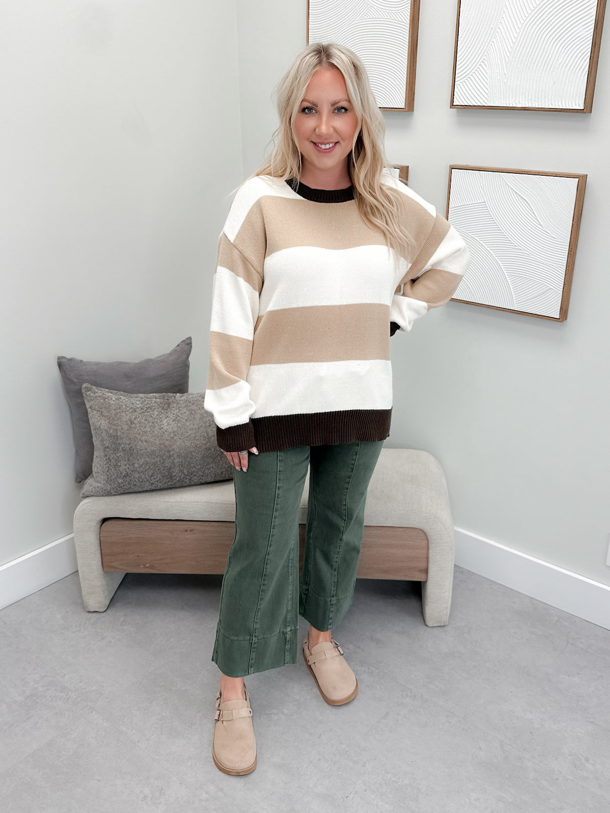 Scout Striped Sweater in Brown Mix
