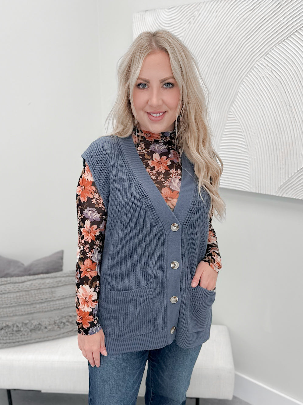 Salem Cardigan in Denim