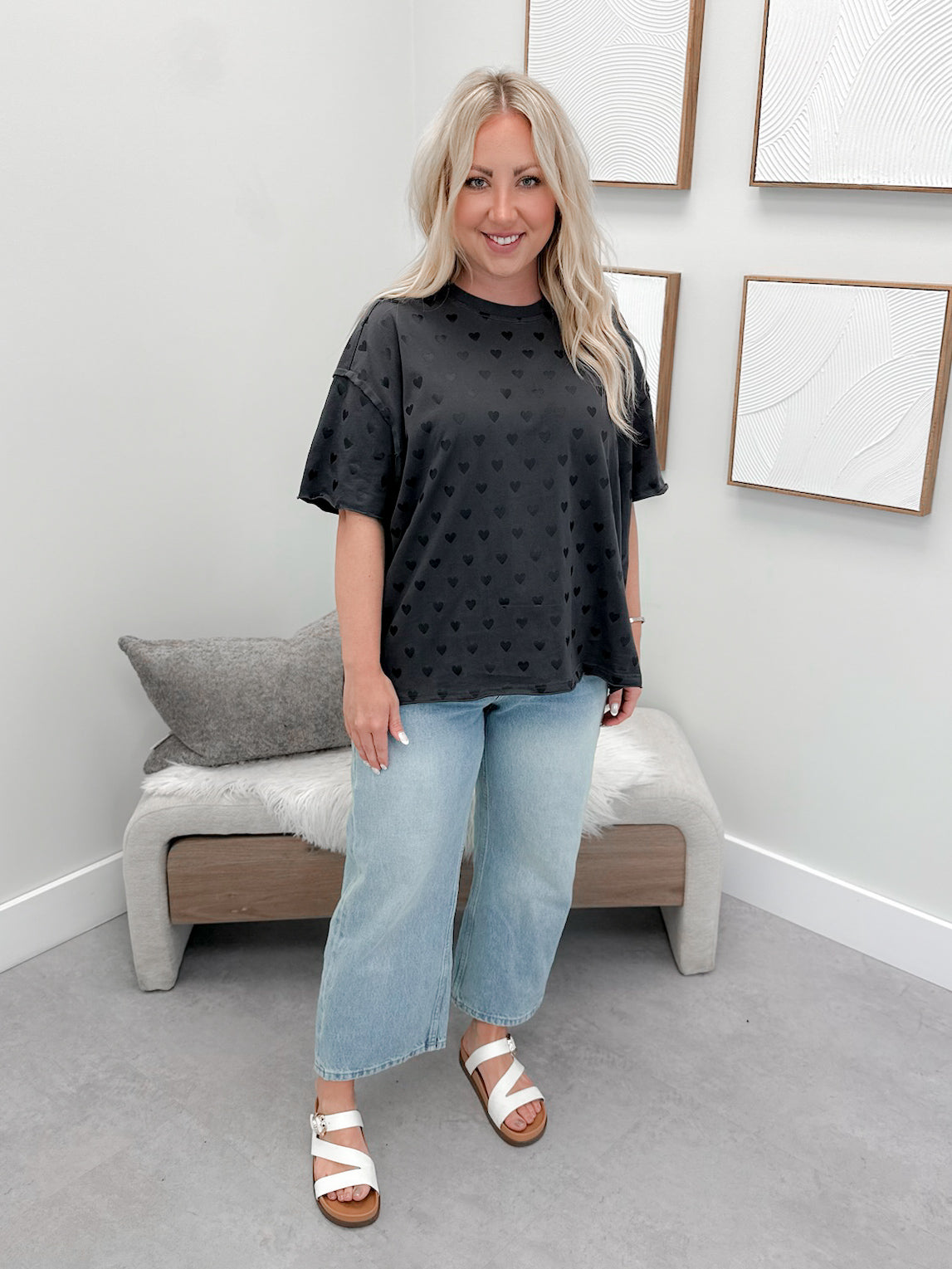 Boyfriend Tee in Heart to Heart by Ampersand Avenue