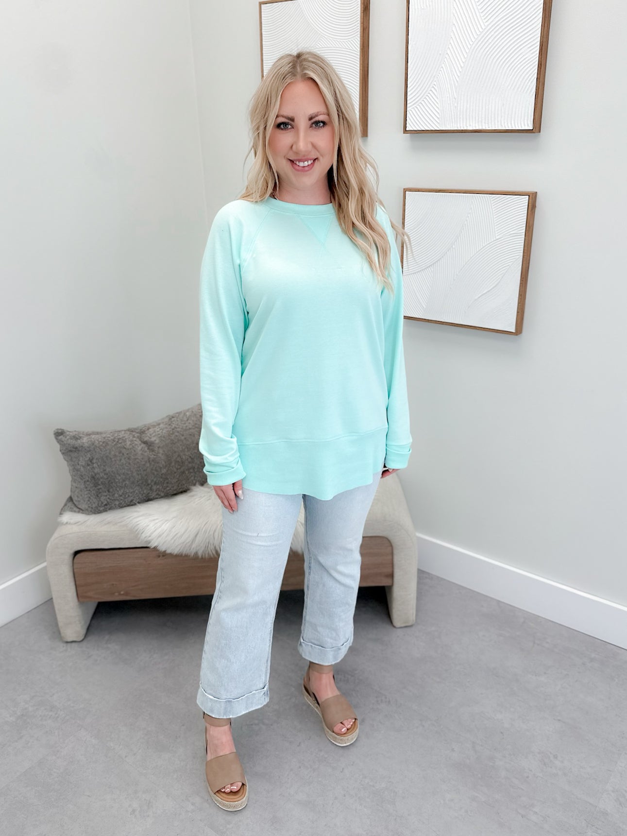707 Long Sleeve in Aqua by Twenty Nine The Label