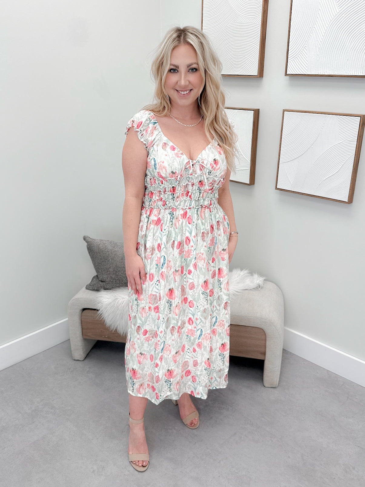 Tulips Dress in Rose