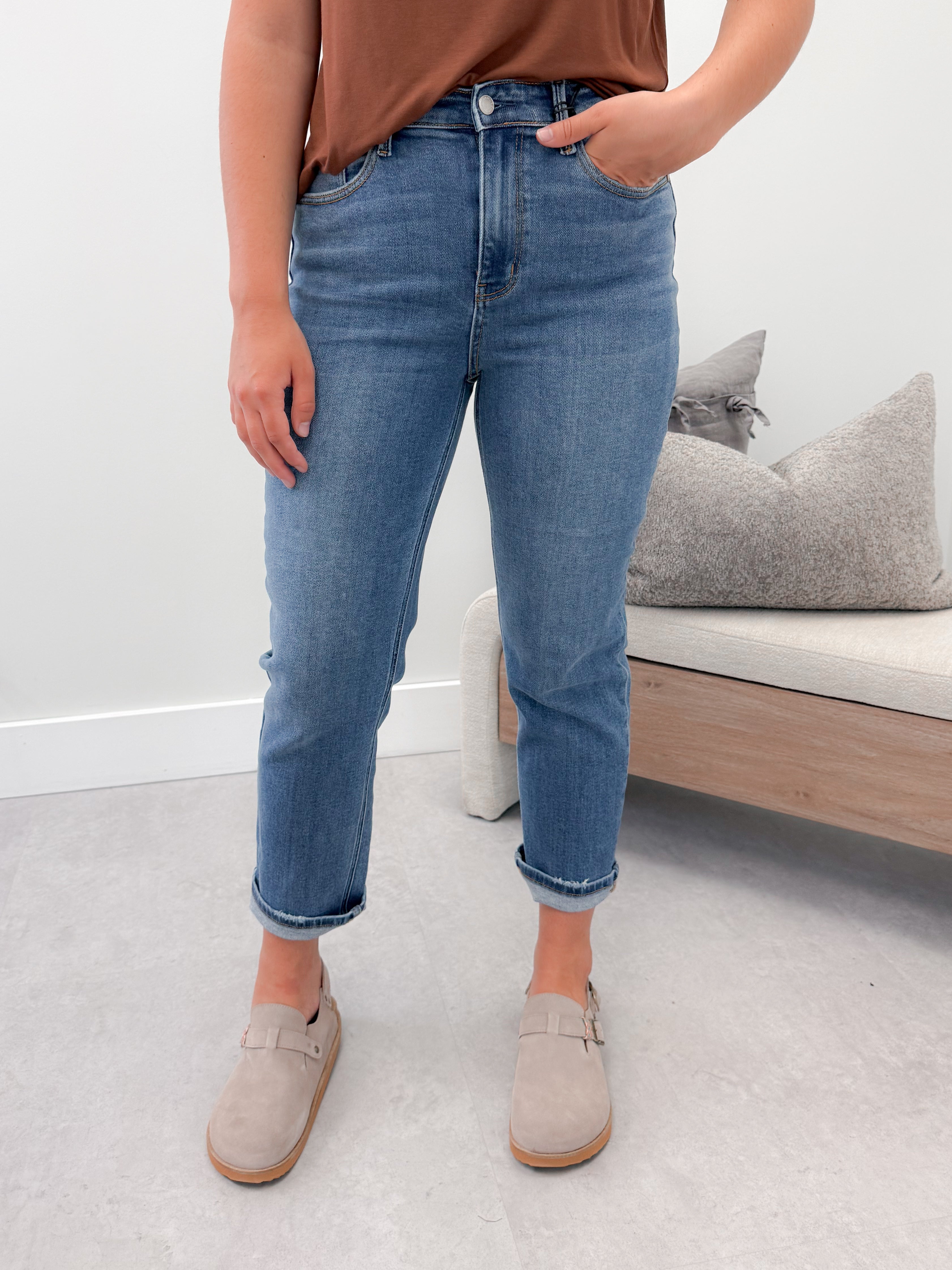 Mallory Ankle Straight High Rise Jeans by Judy Blue