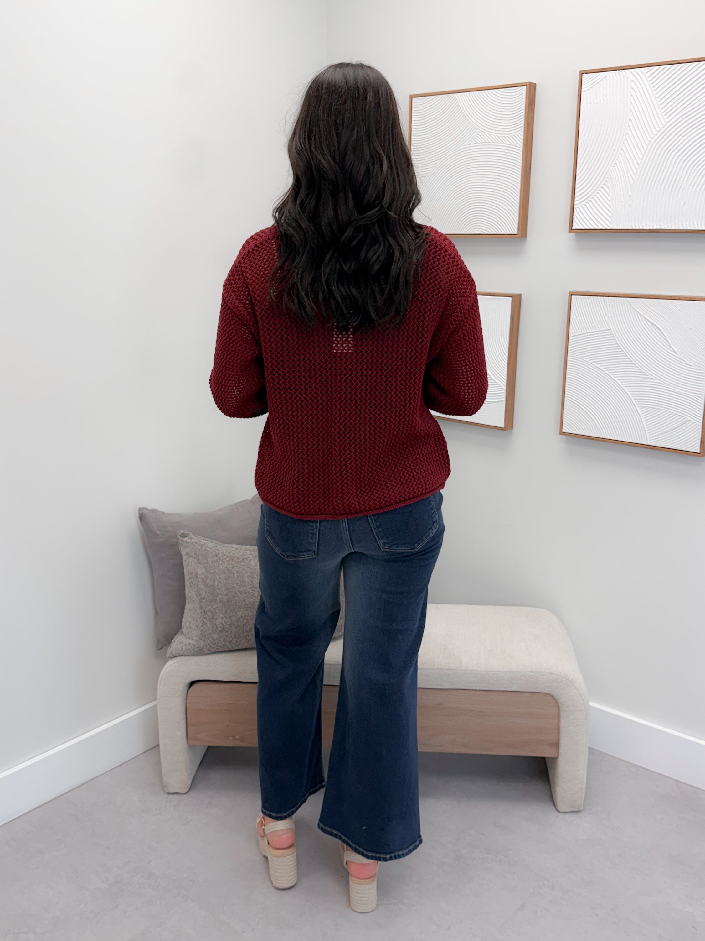 Liza Cardigan in Wine