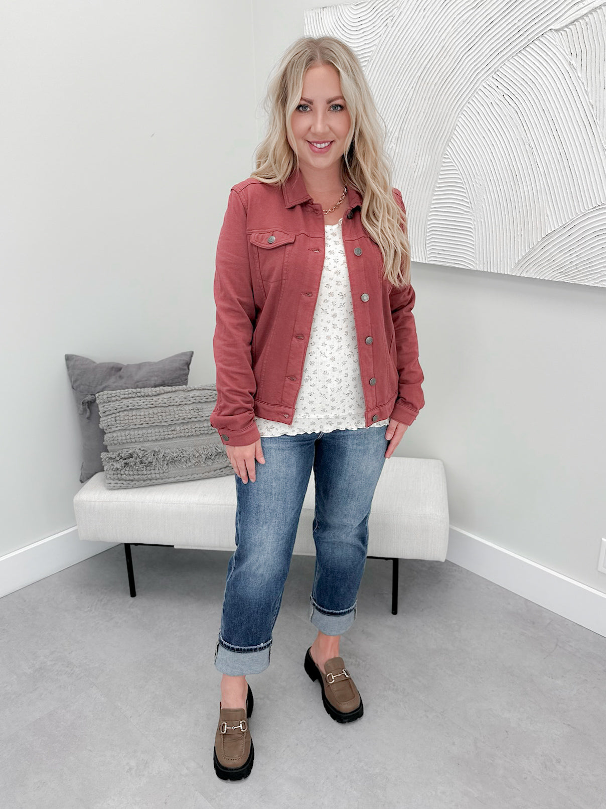 Amelia Jacket in Burgundy - Small