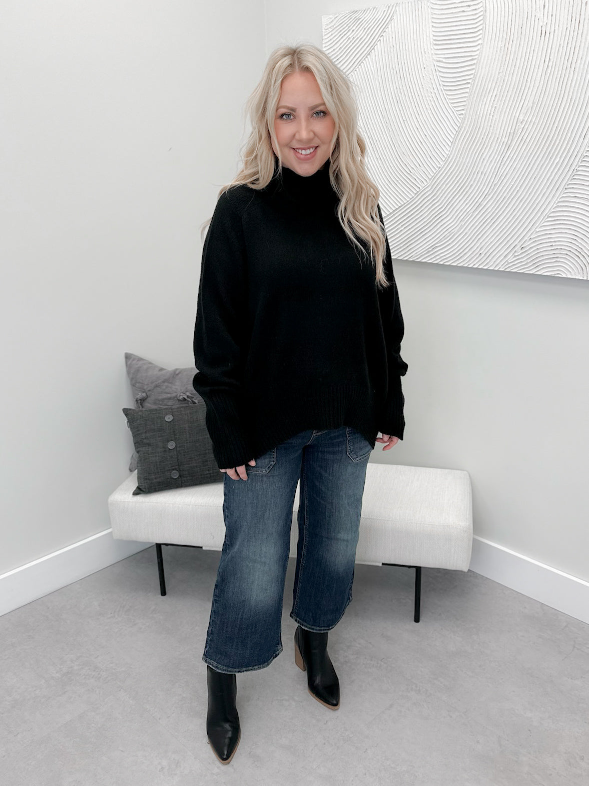 Titan Turtleneck Sweater in Black