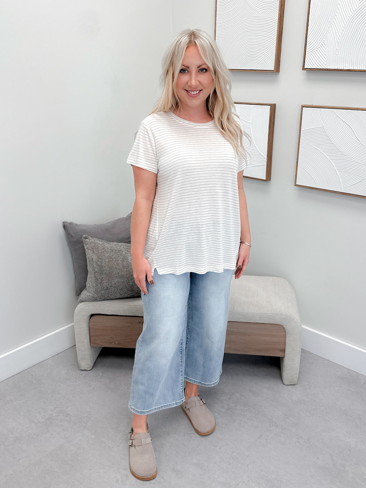 Brylie Tee in Mocha Stripe