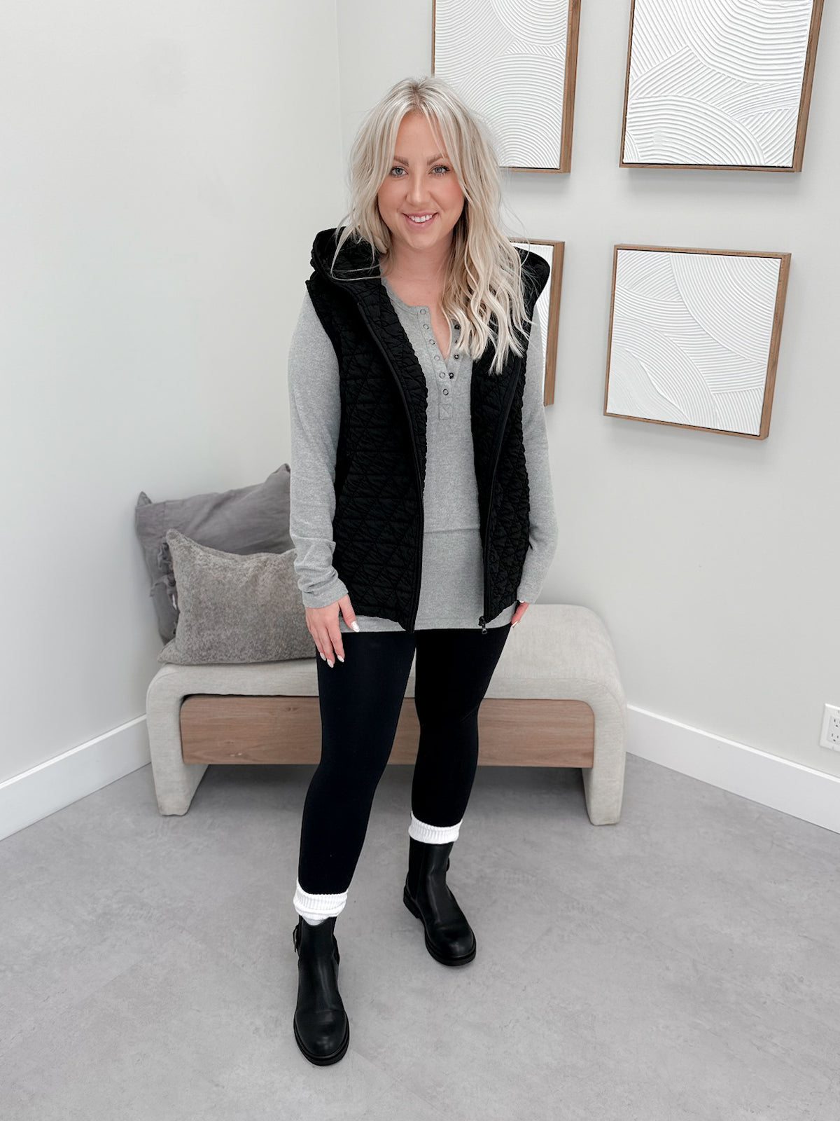 Geo Vest in Black