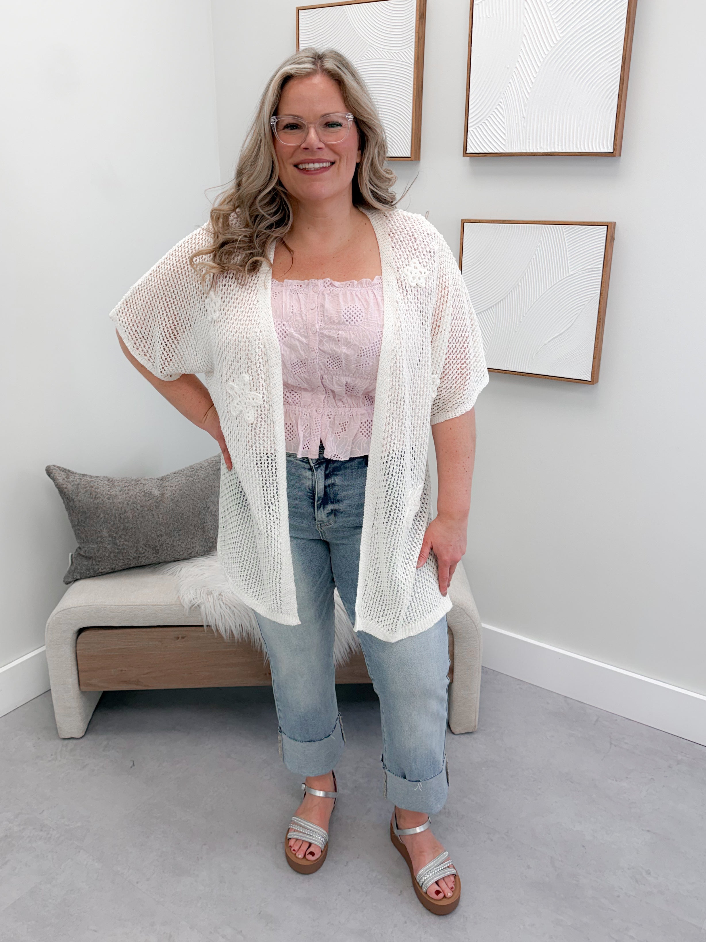 Tansy Cardi in Off White