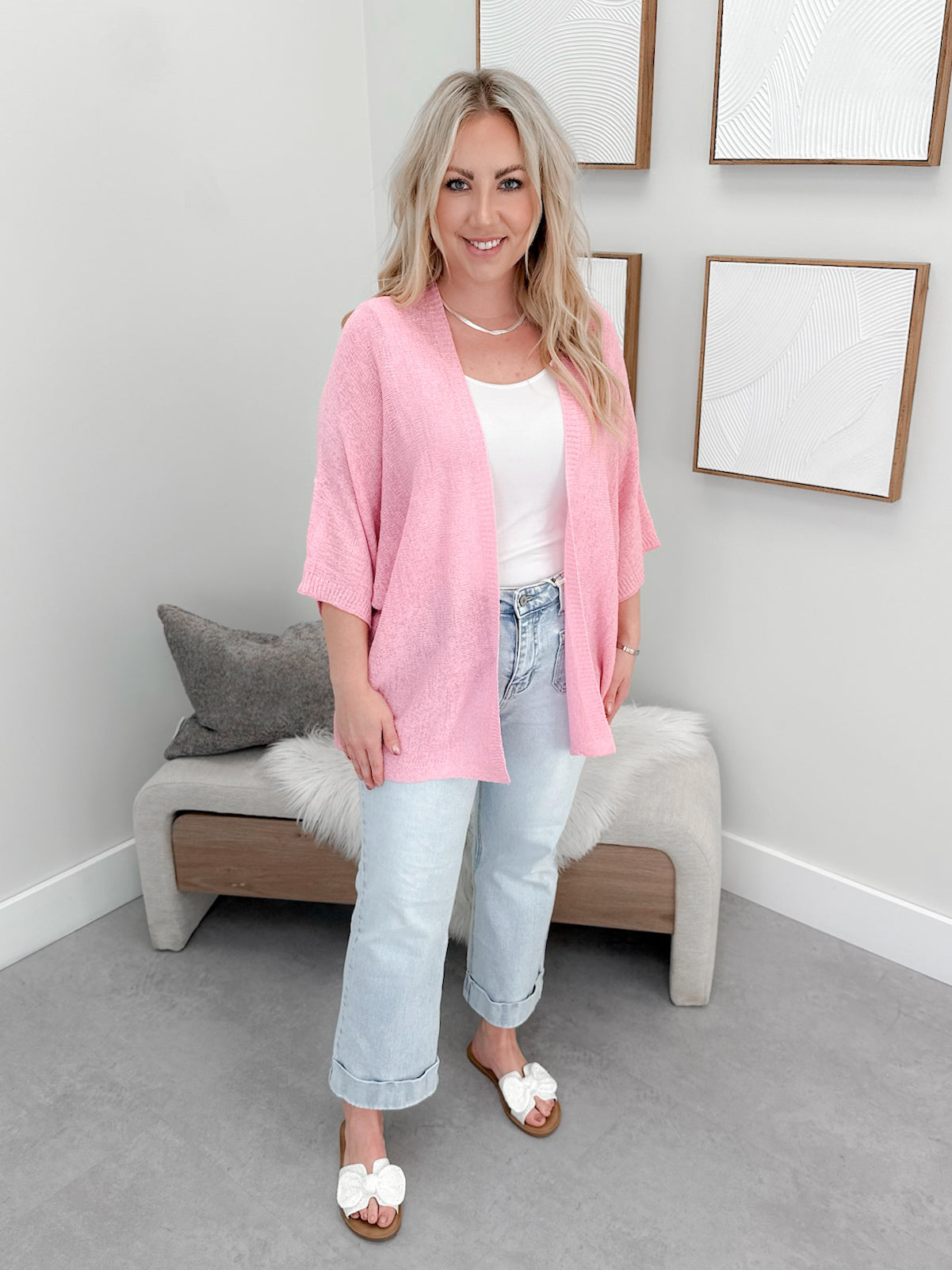 Drew Cardigan in Pink