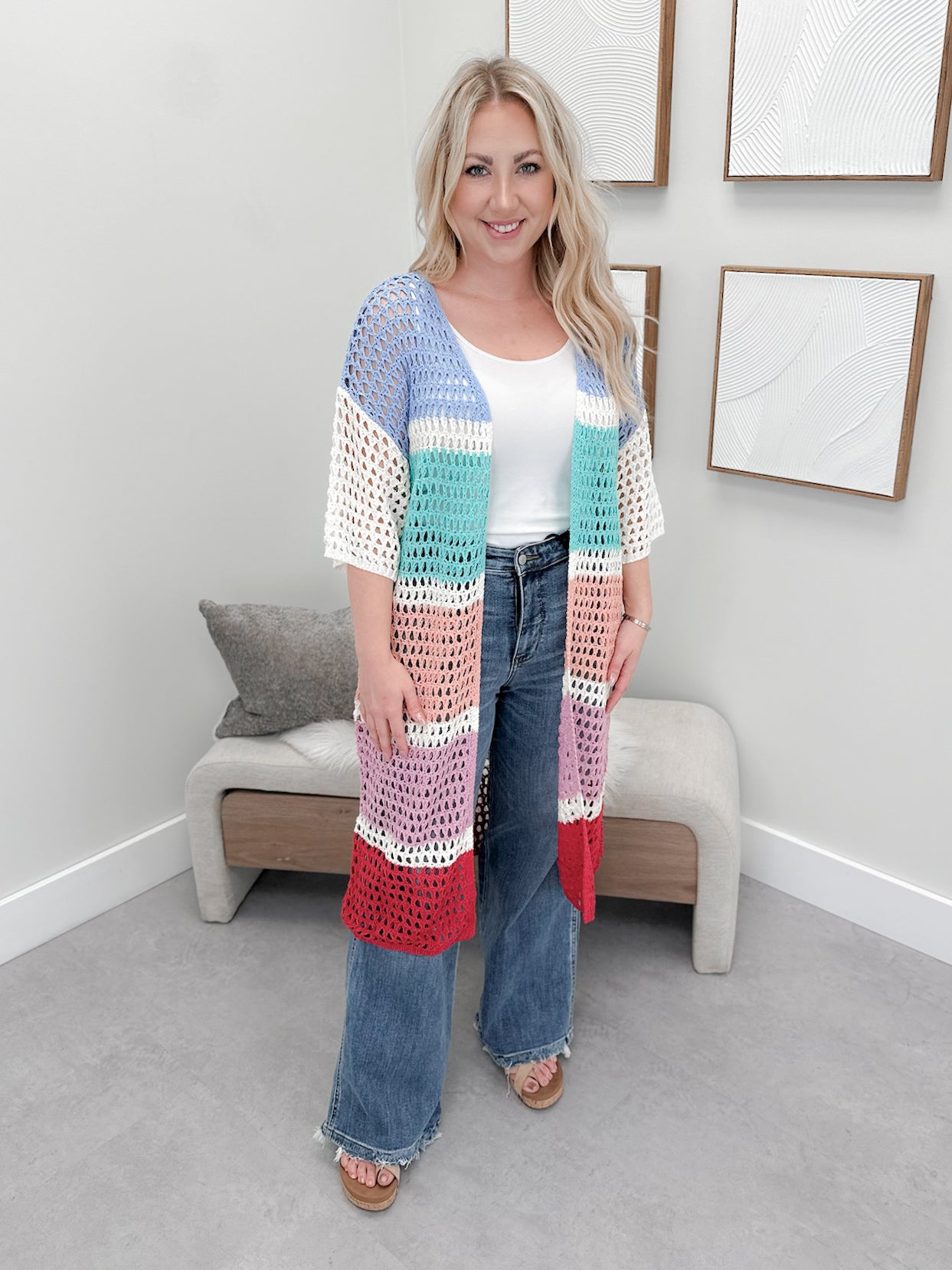 Lawson Cardi in Bright Stripes