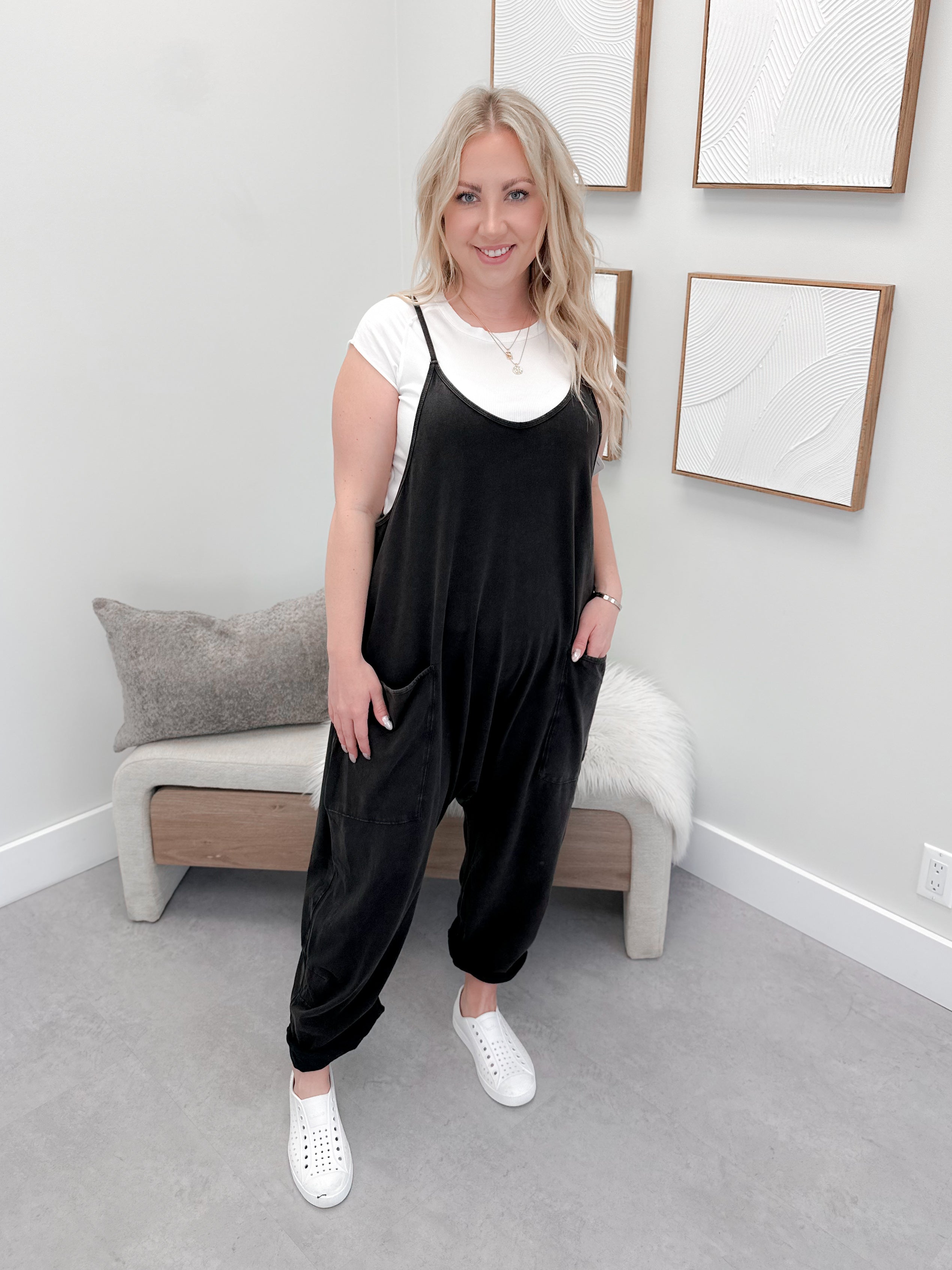Hot Shot Onesie in Washed Black by Free People