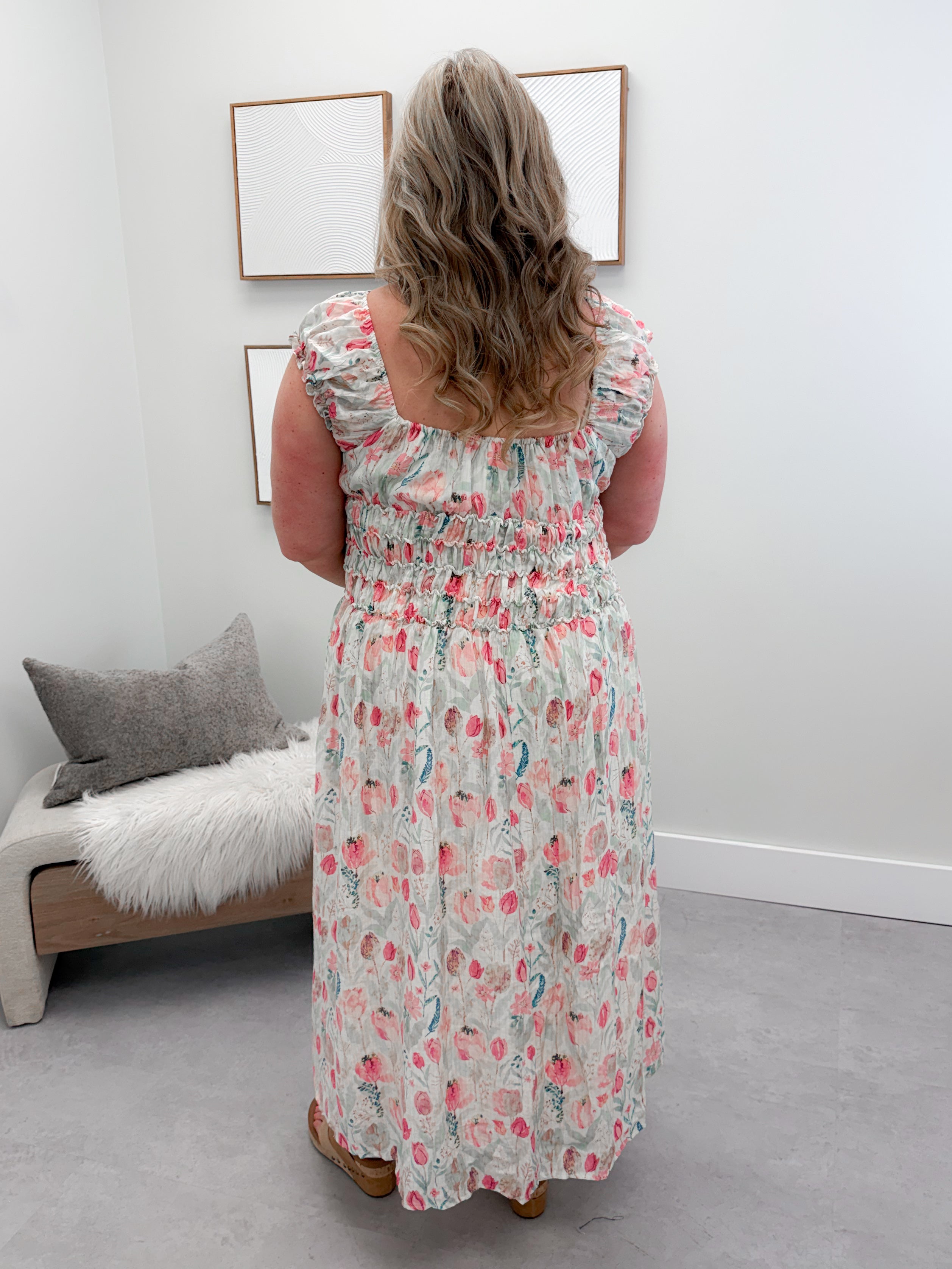 Tulips Dress in Rose