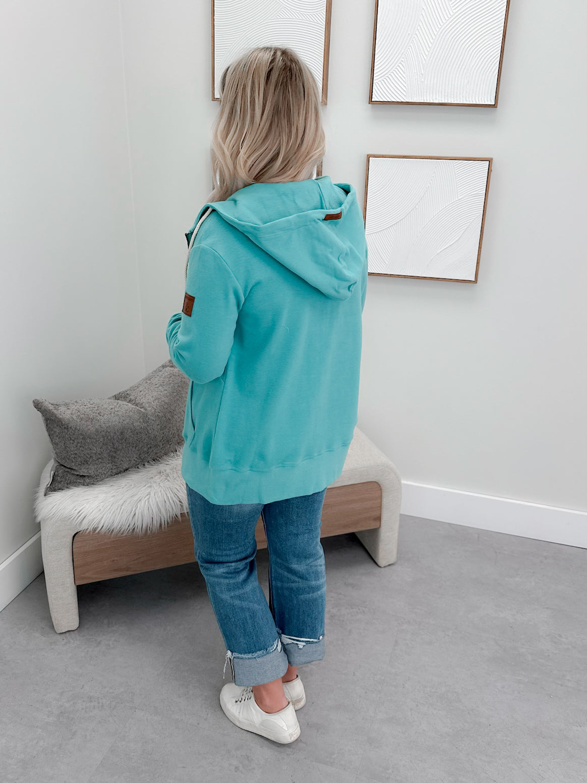 Fullzip Sweatshirt in Ocean by Ampersand Avenue