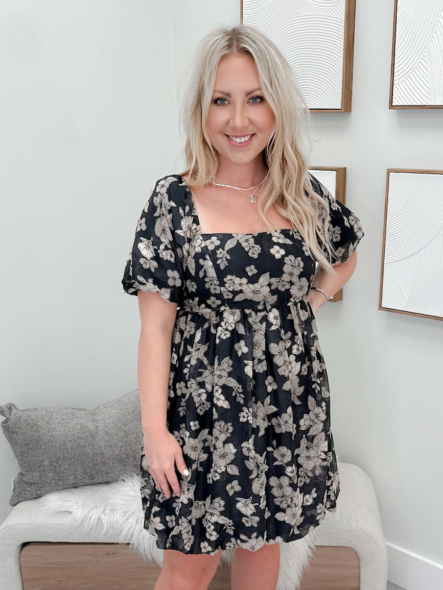 Cerelia Dress in Floral Slate