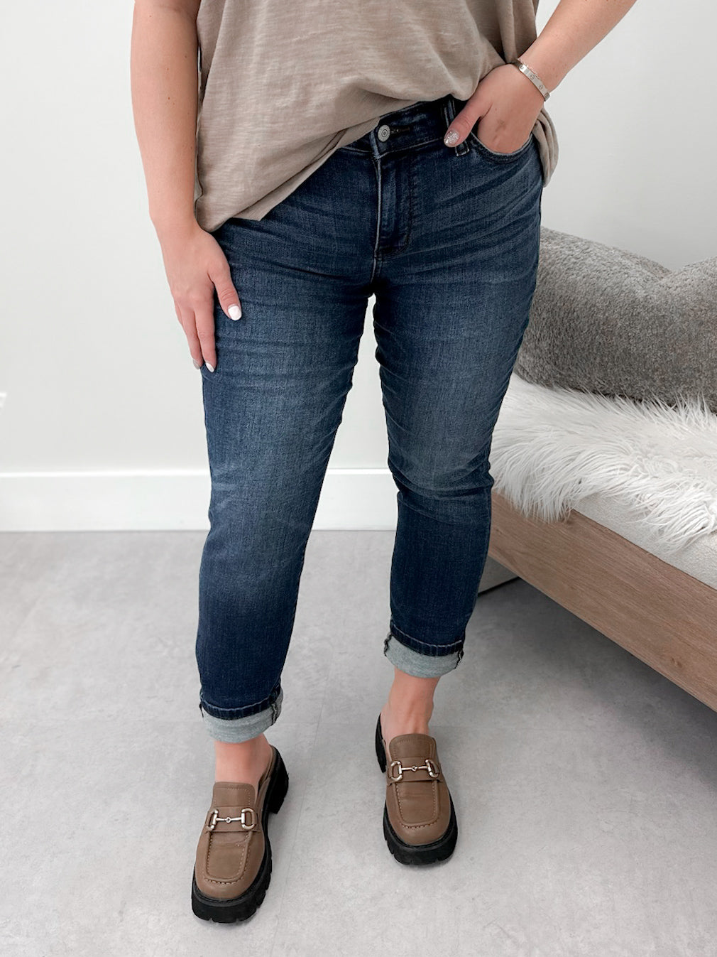 City Cuffed Slim Fit Jeans by Judy Blue