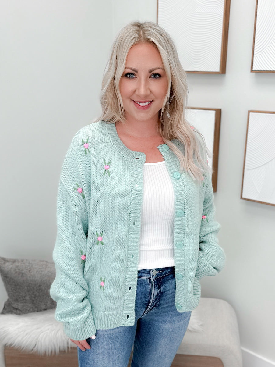 Oversized Knit Cardigan in Cozy Rosy by Ampersand Avenue