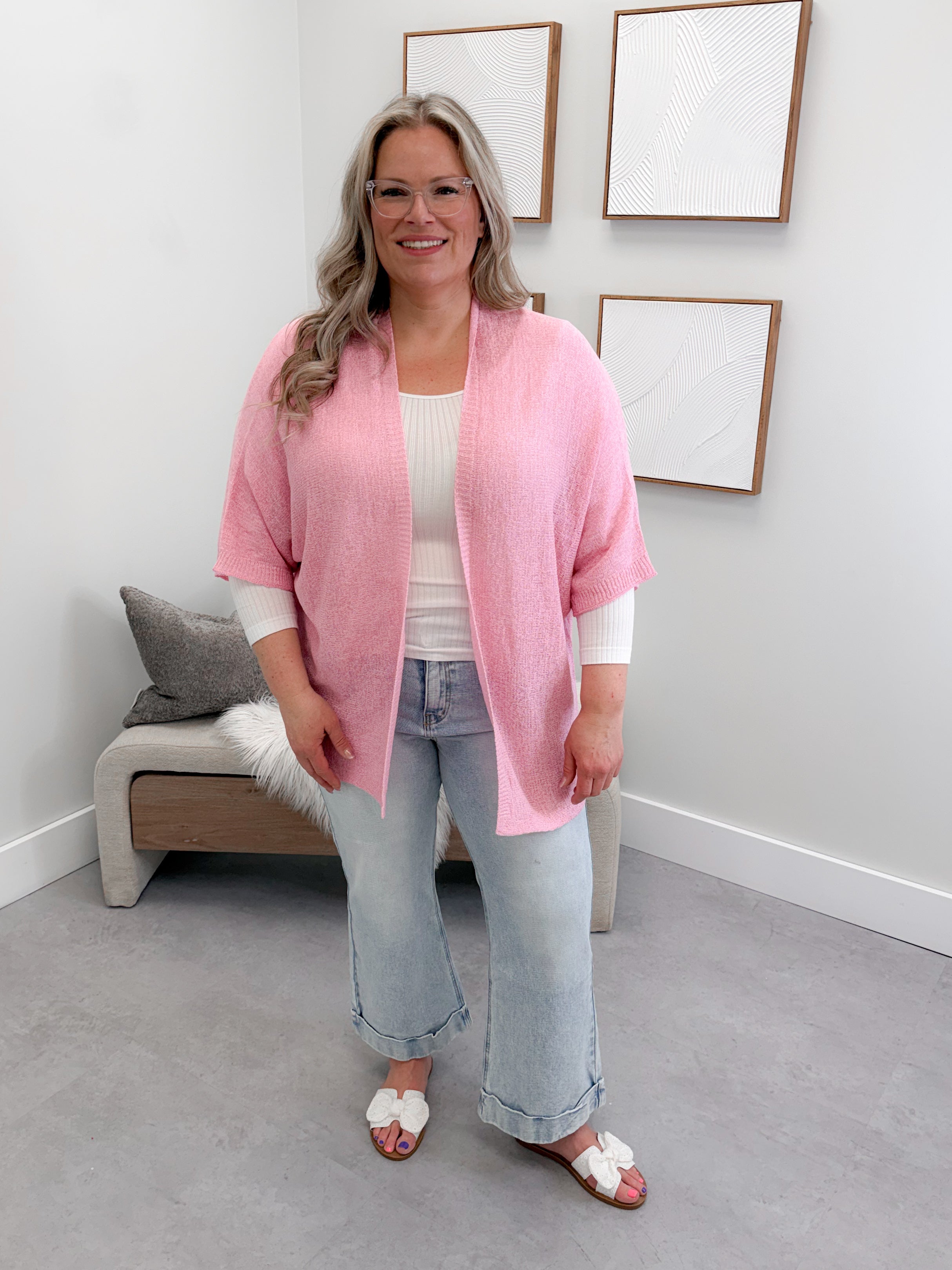 Drew Cardigan in Pink