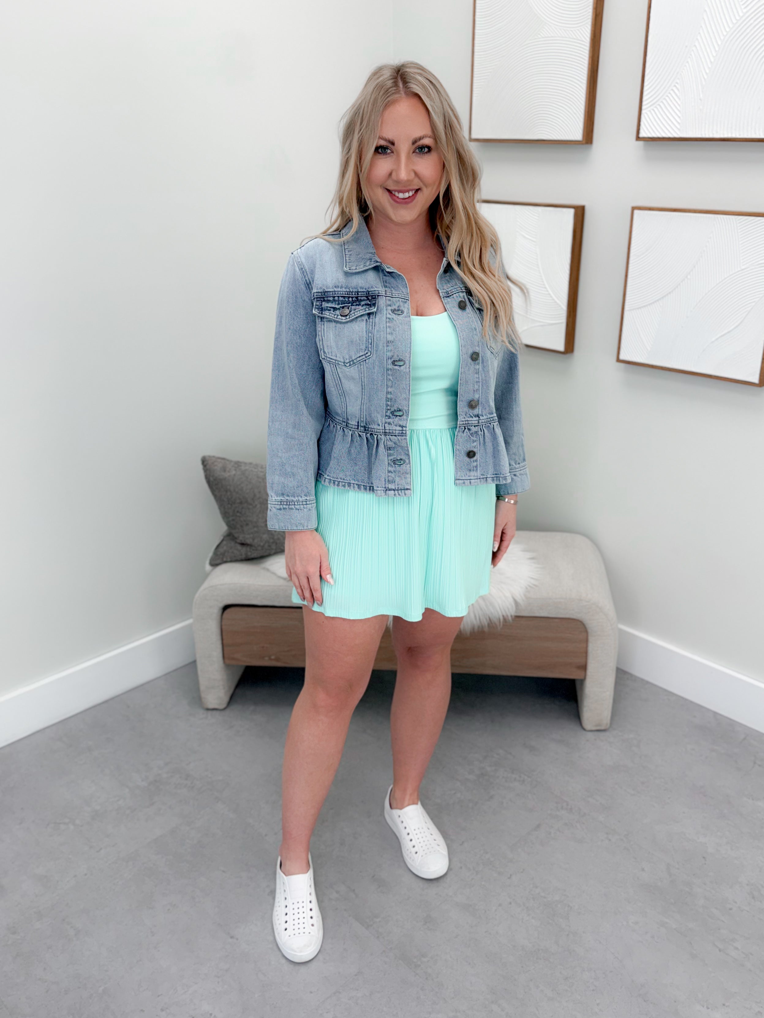 Louisa Peplum Jean Jacket by Kancan